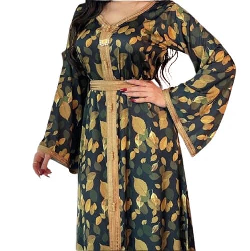 Traditional Moroccan Dress | Kaftan  Abaya Style With Waist Belt or Sash - image 2