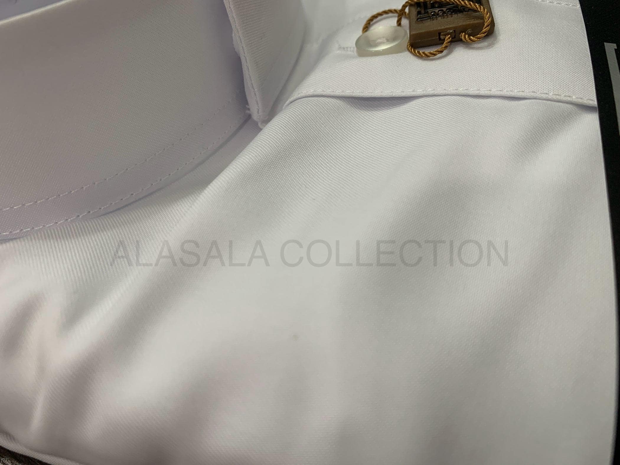 Al-Aseel Quality Thobe Curved Collar | Flat Sleeve | Pure White Color | Spun Poly Fabric - image 3