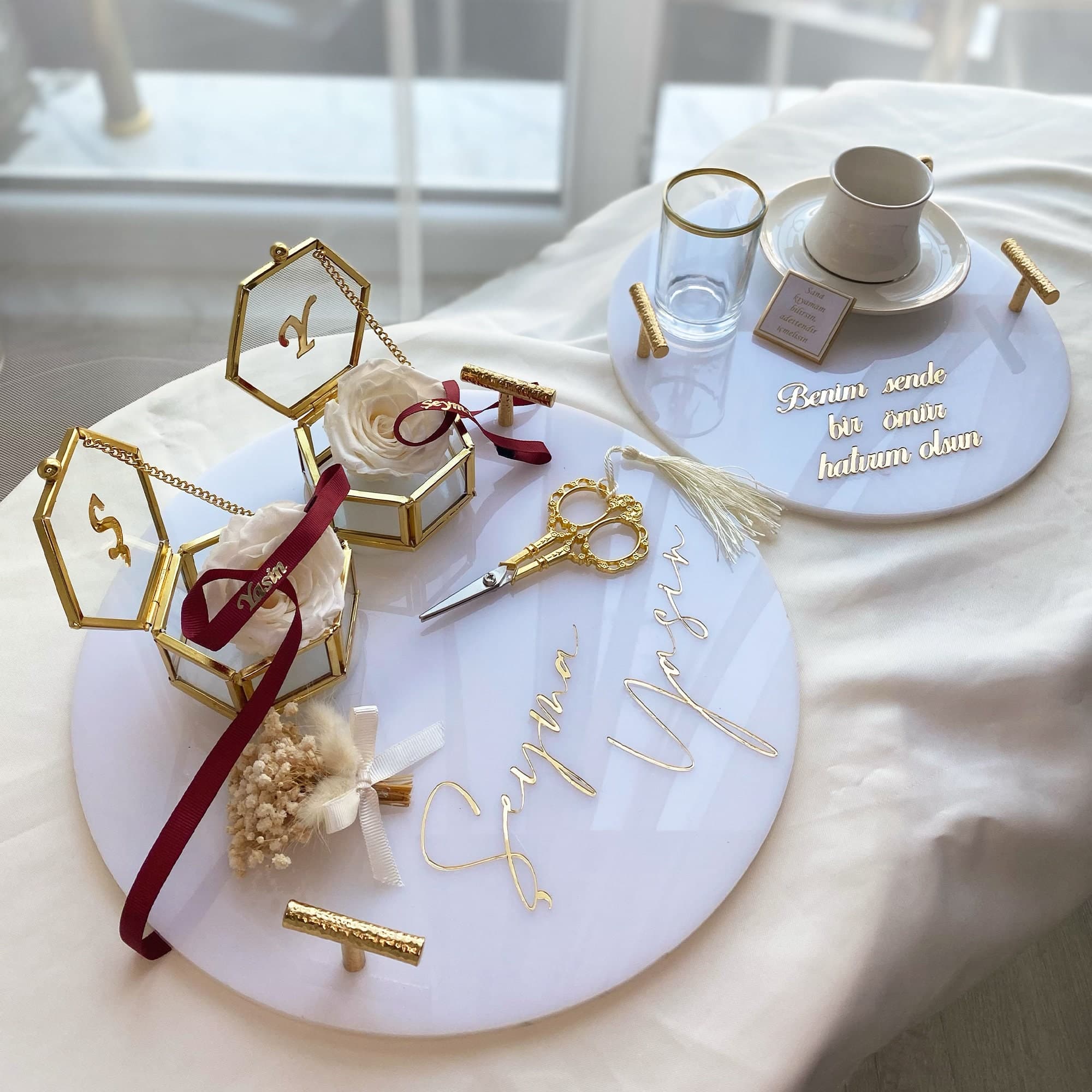 Personalized Engagement Tray Set, Ring Box, Favors, Bride Gift - image 3