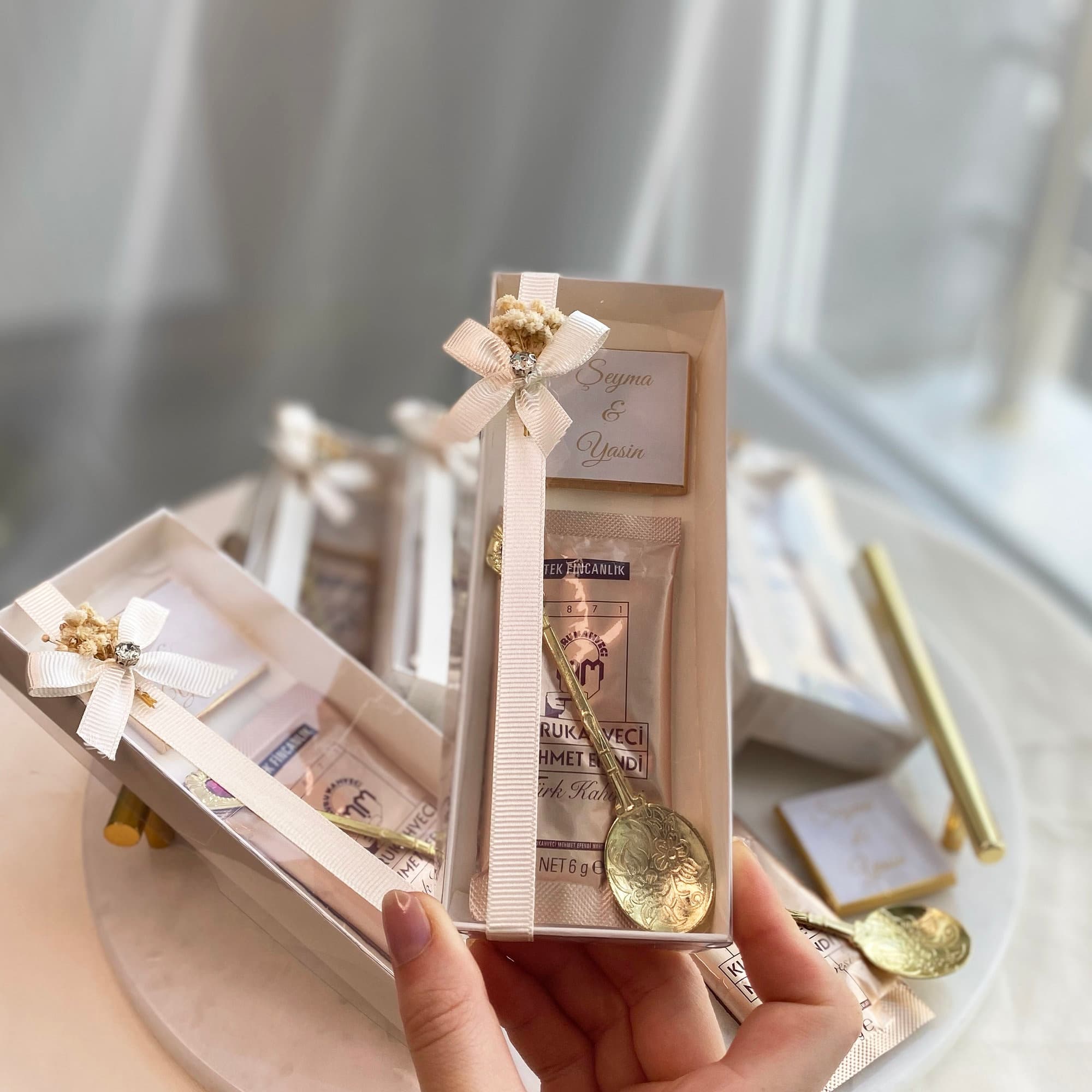 Turkish Coffee Gift Set – Personalized Wedding Gift, Chocolate, Coffee with Spoon and Gift, Bridal Party Gift, Special Gift Box - image 5