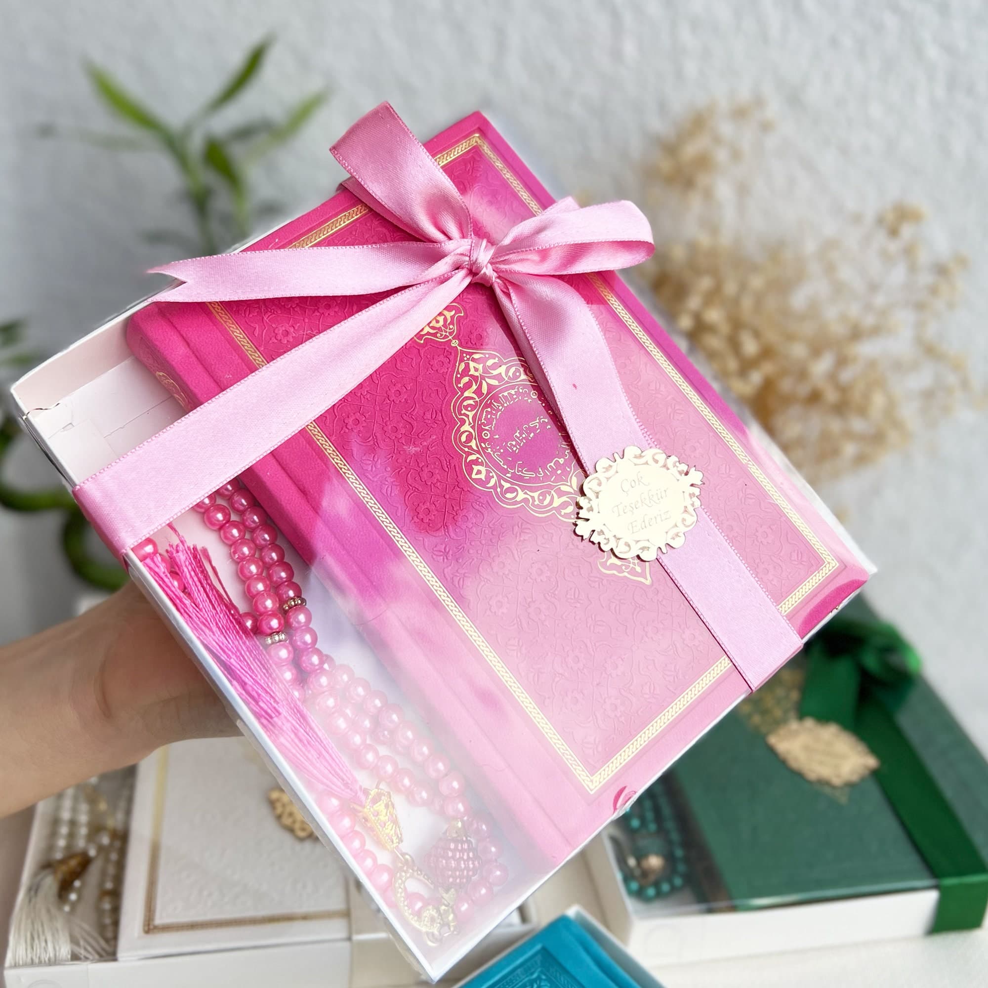 Personalized Velvet Dua Book & Tasbeeh Gift Set with Decorated Box - image 5