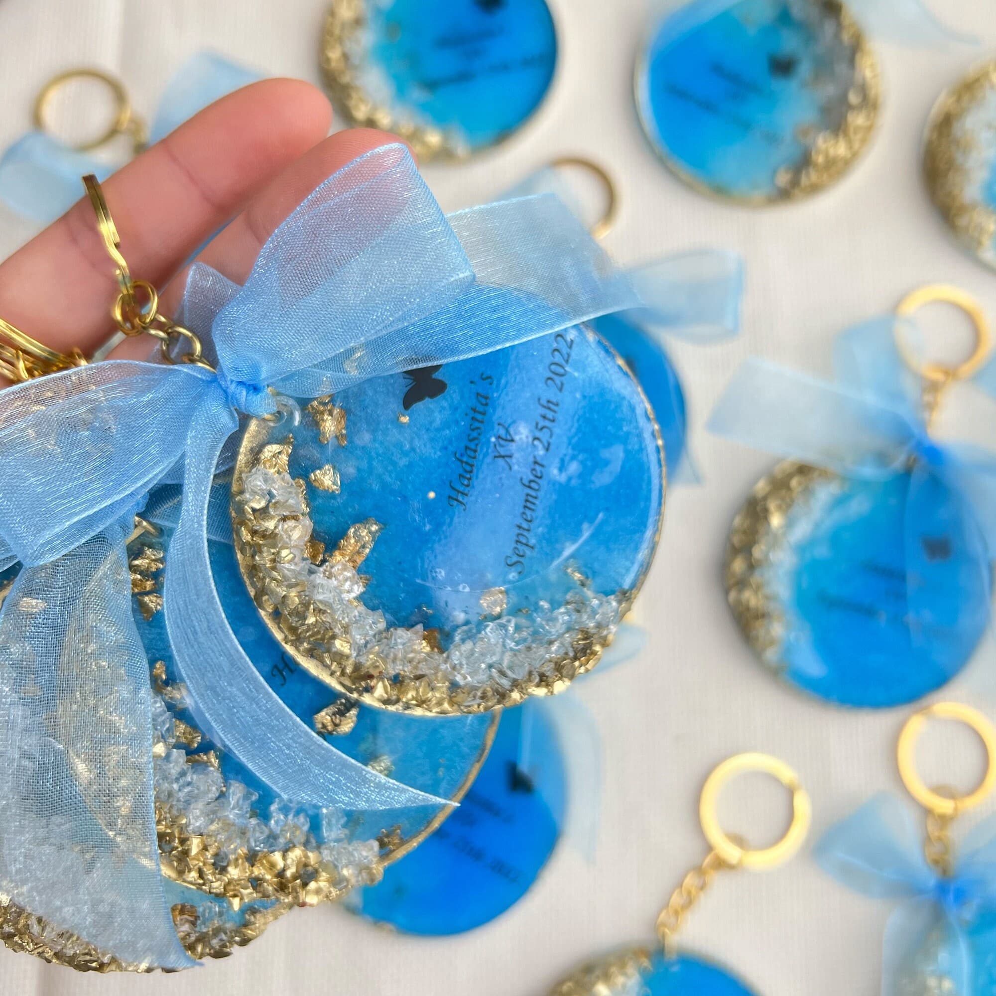 Custom Resin Keychain | Personalized Name, Birthdate, Wedding Favor - image 5