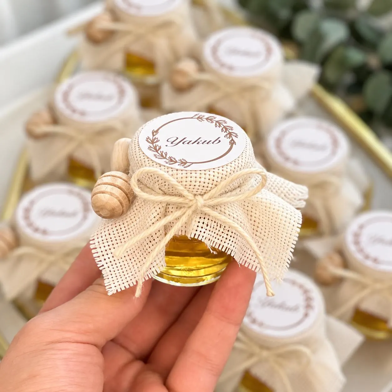 Mini Honey Jar Wedding Favors, Personalized Guest Gift, Rustic Wedding Favor