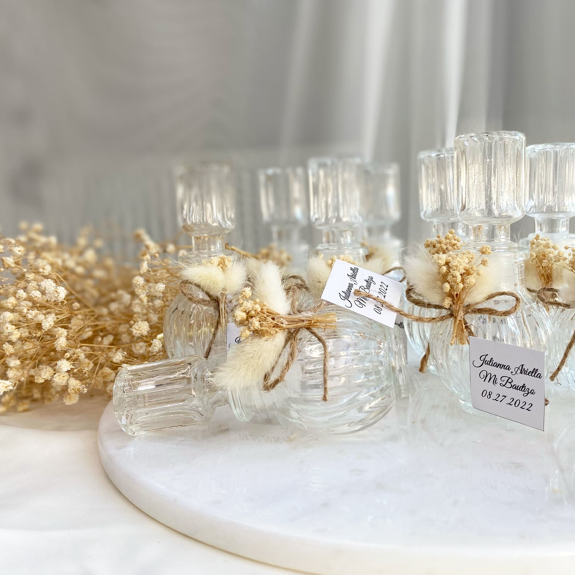 Dried Flower Glass Cologne Bottles: Wedding & Baby Shower Favors - image 3
