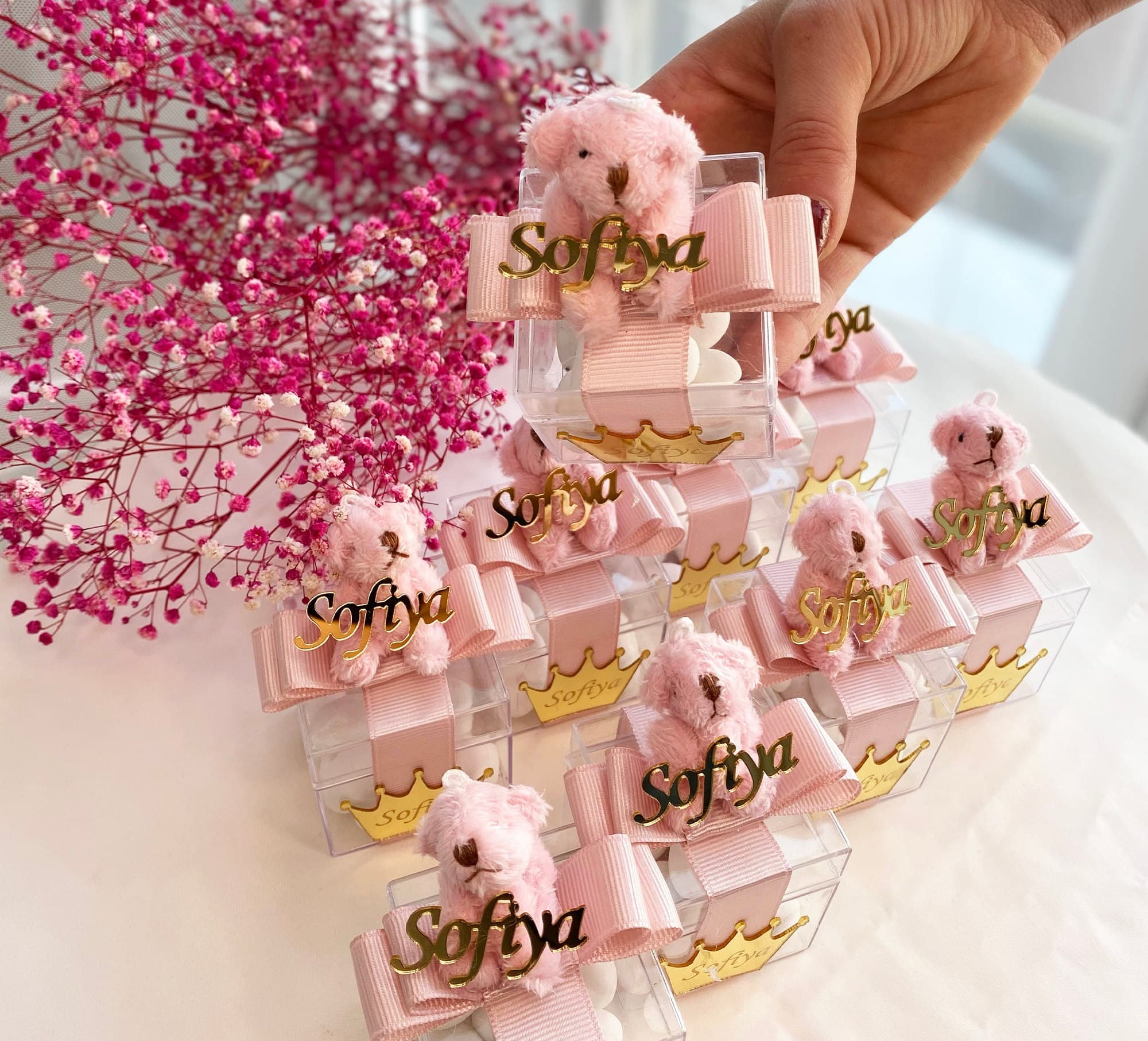 Personalized Teddy Bear Baby Shower Favors, Almond Candy