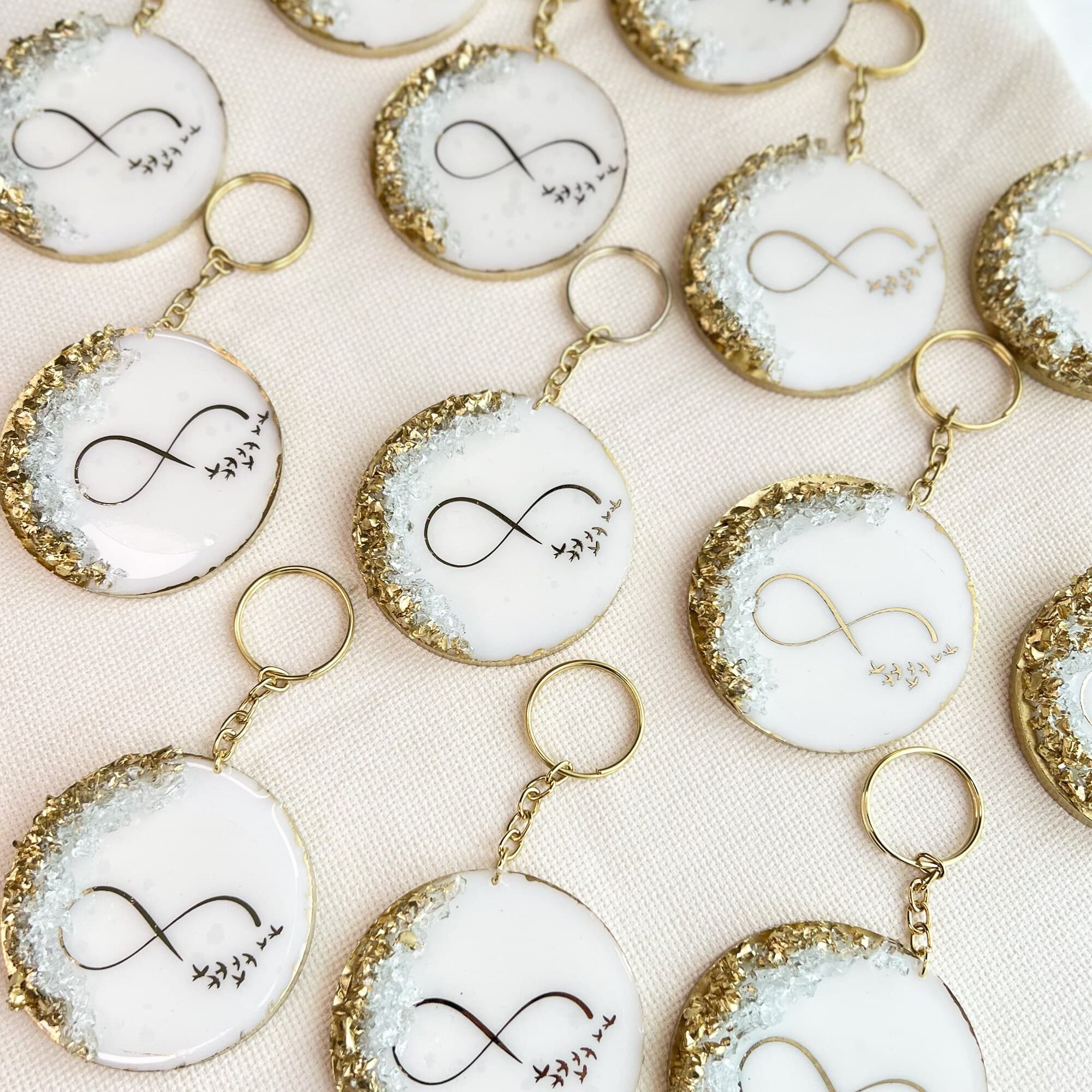 Personalized Resin Keychain, Gold Leaf Inlay, Handmade Gift - image 3