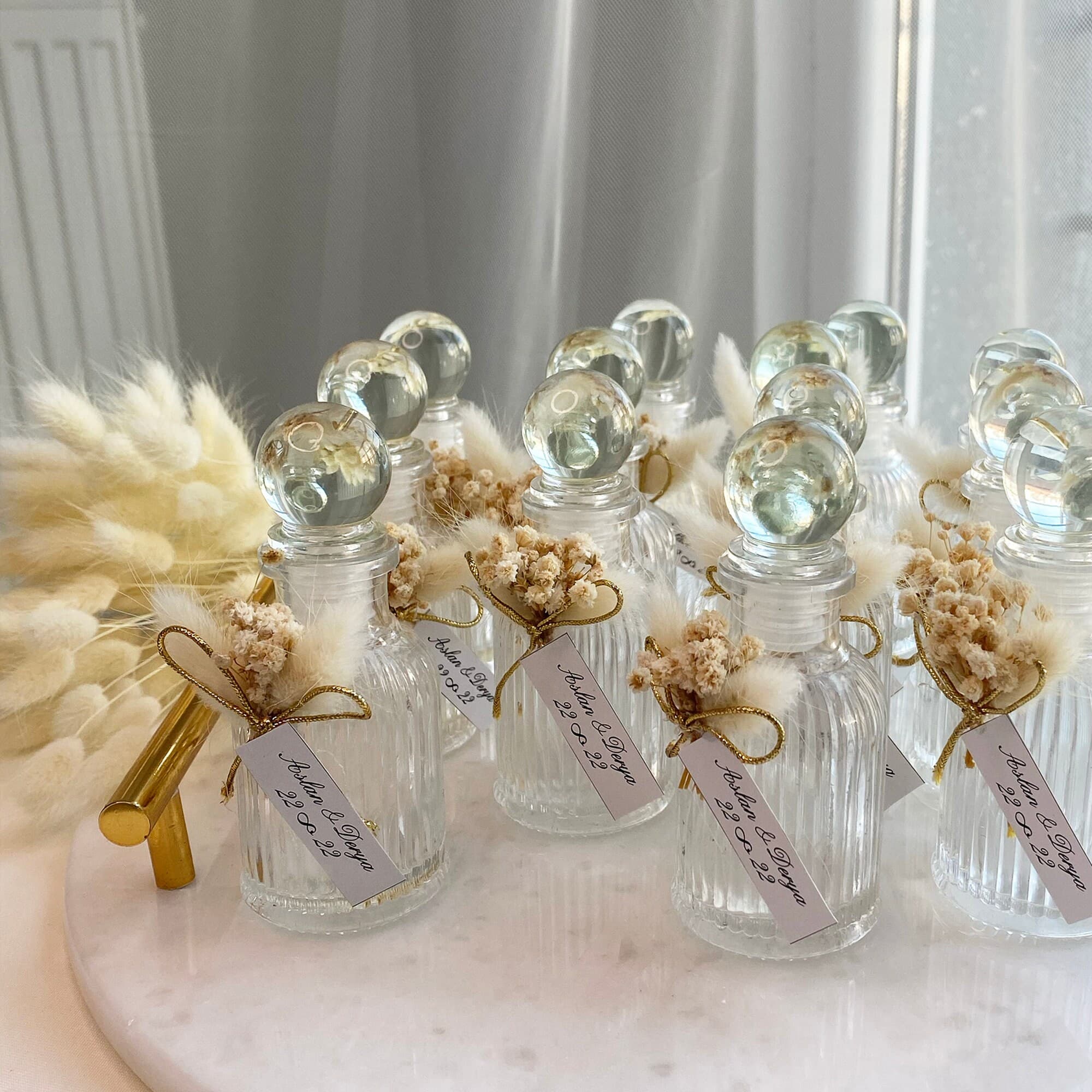 Personalized Cologne Bottle Favor: Handmade Glass with Dried Flowers - image 5