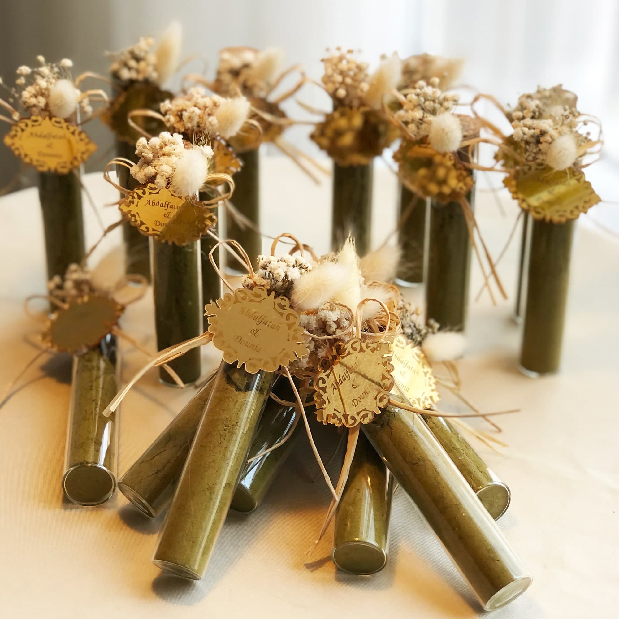 Elegant Wedding Henna Favors: Personalized Henna Bottles