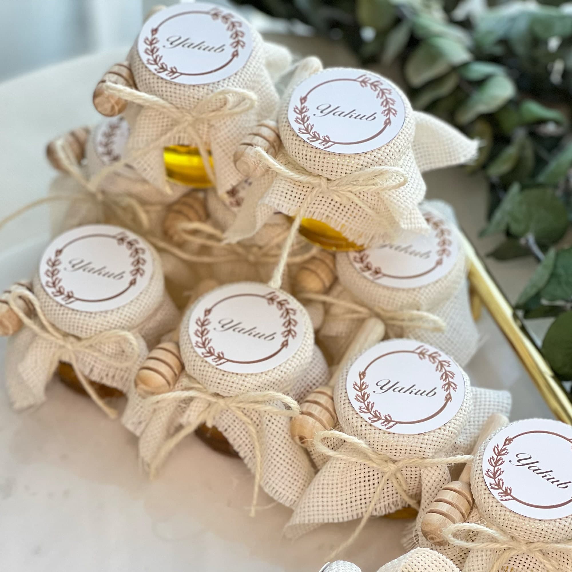 Mini Honey Jar Favors, Wooden Honey Spoon, Wedding, Shower Gift - image 3