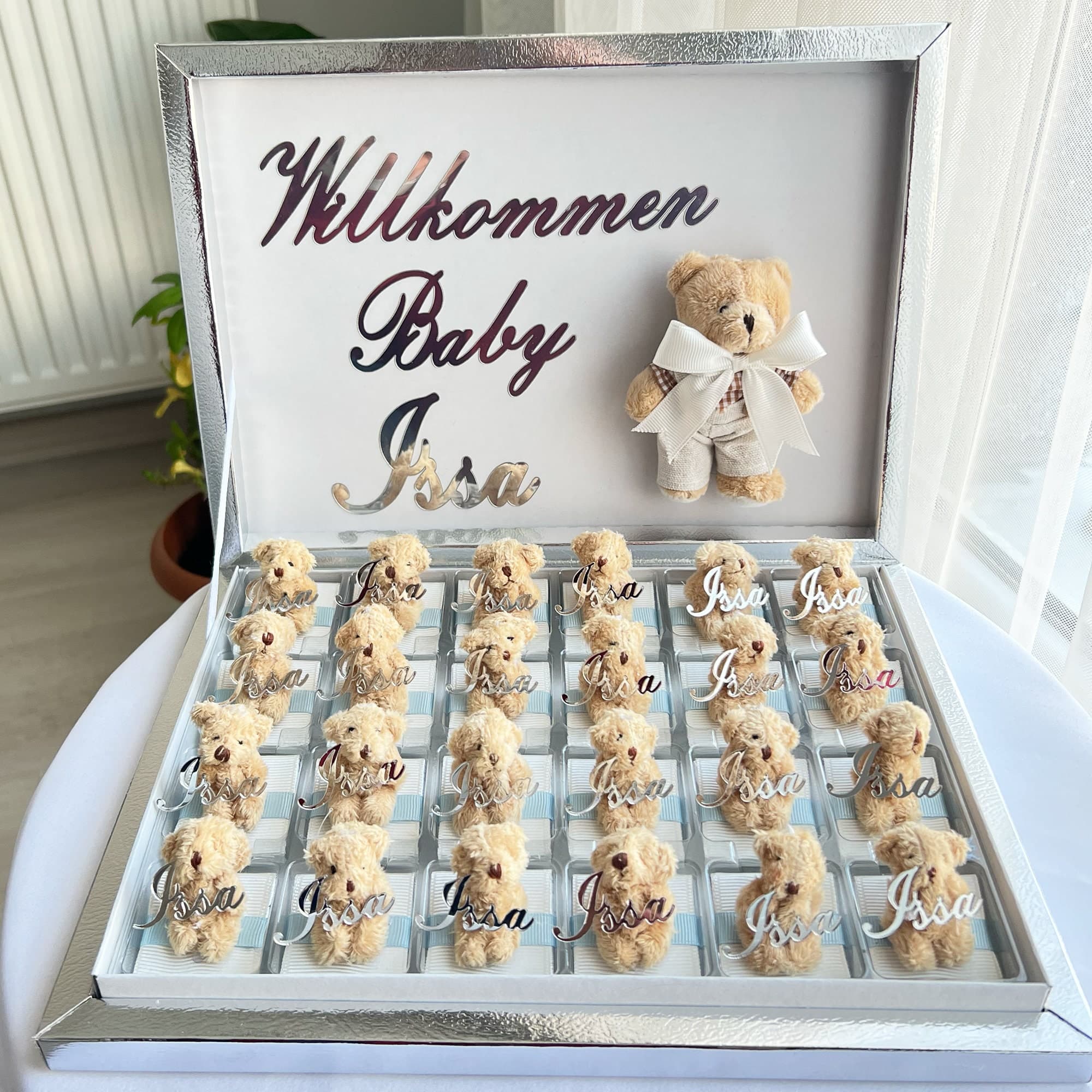 Personalized Teddy Bear Chocolate Box, Baby Shower Favors - image 5