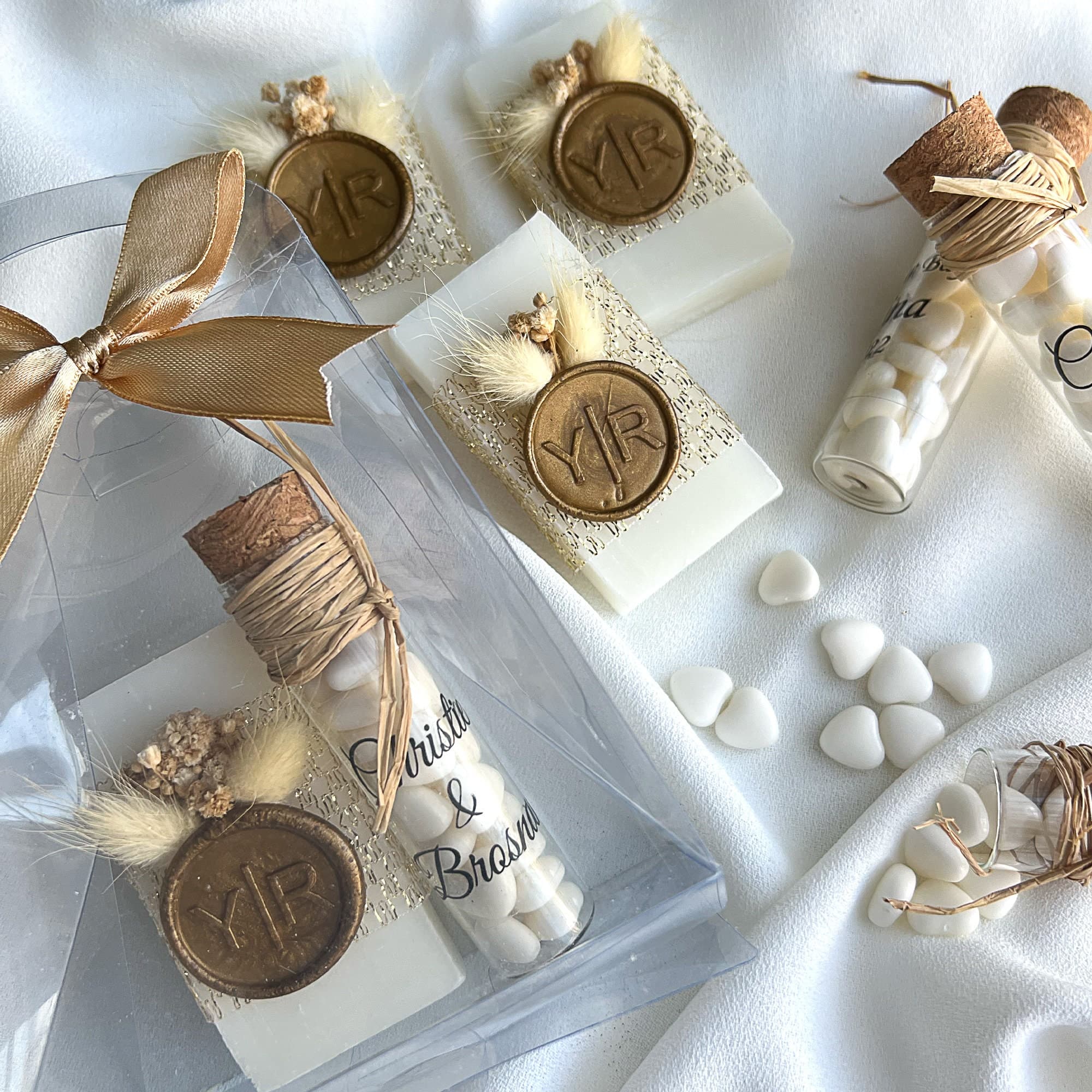 Rustic Wedding Favor Set, Candy and Soap Gift Bag