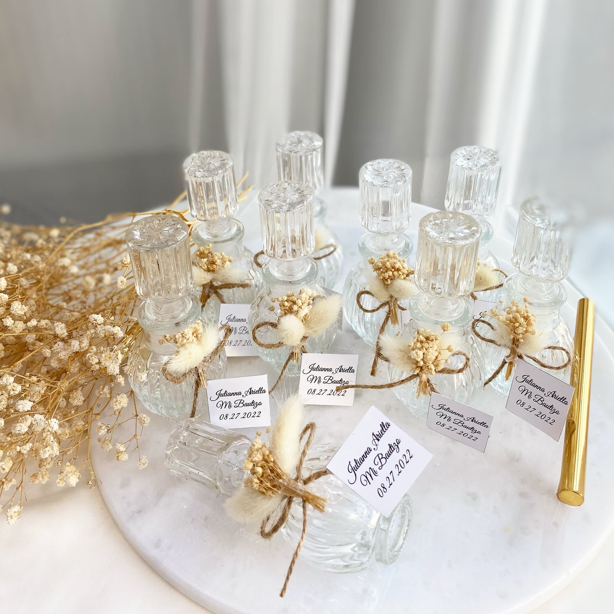 Dried Flower Glass Cologne Bottles: Wedding & Baby Shower Favors - image 4