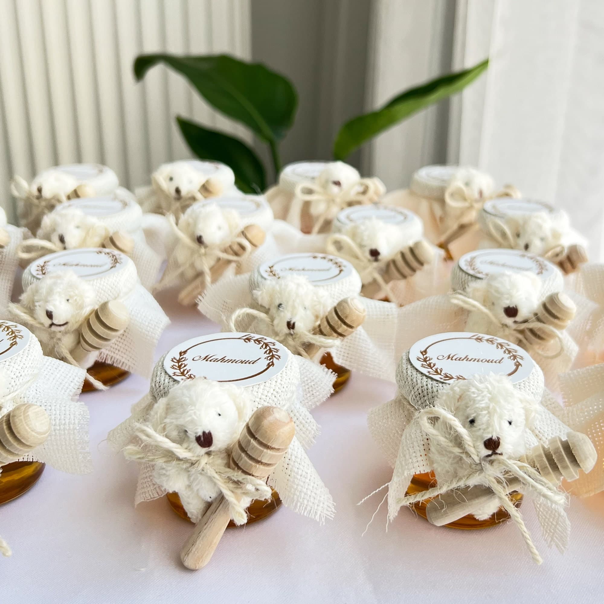 Teddy Bear Honey Jar: Personalized Party Favor Gift (40cc) - image 4