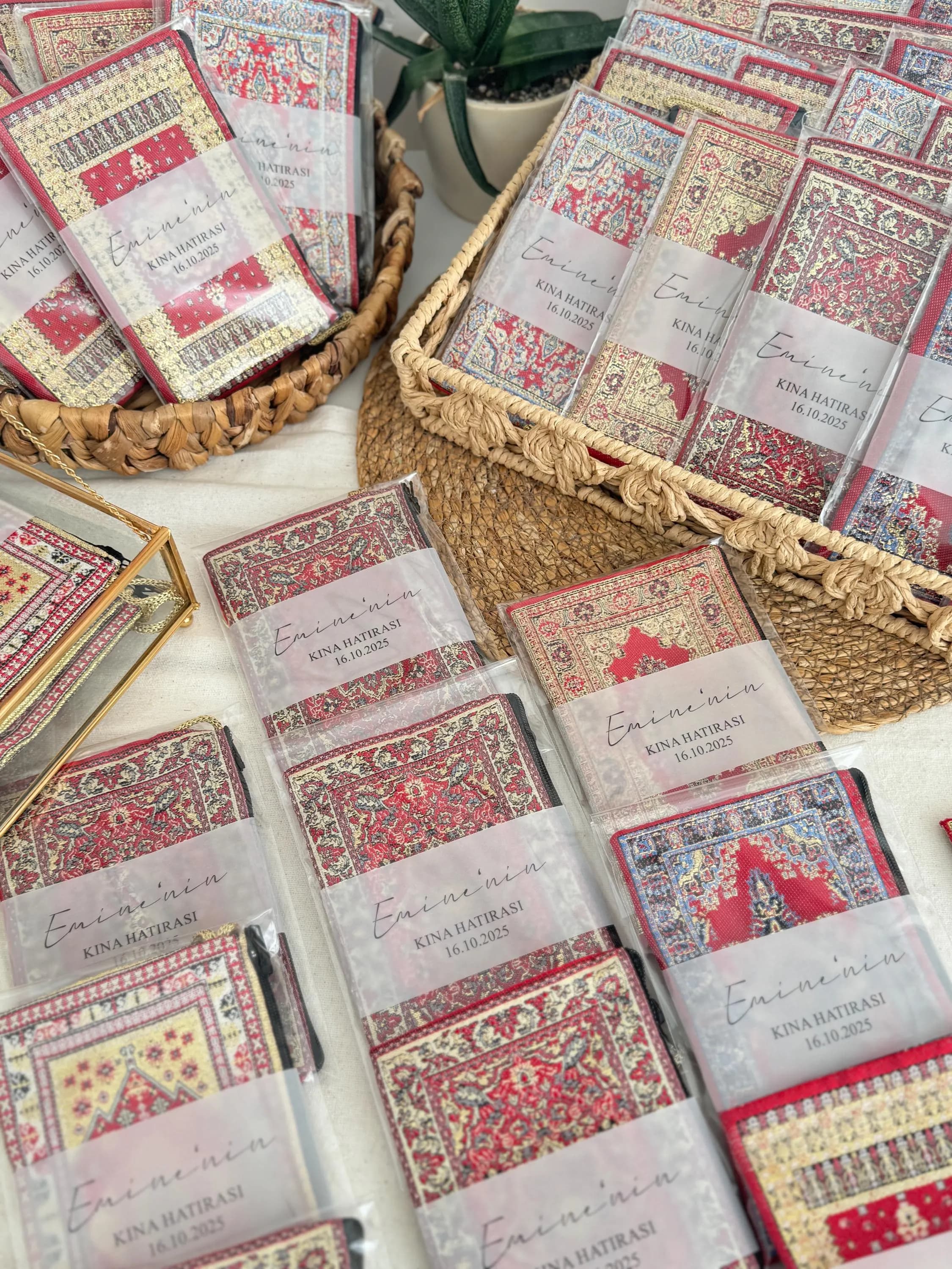 Henna Party Favor: Ethnic Patterned Mini Wallet on Personalized Card - image 2