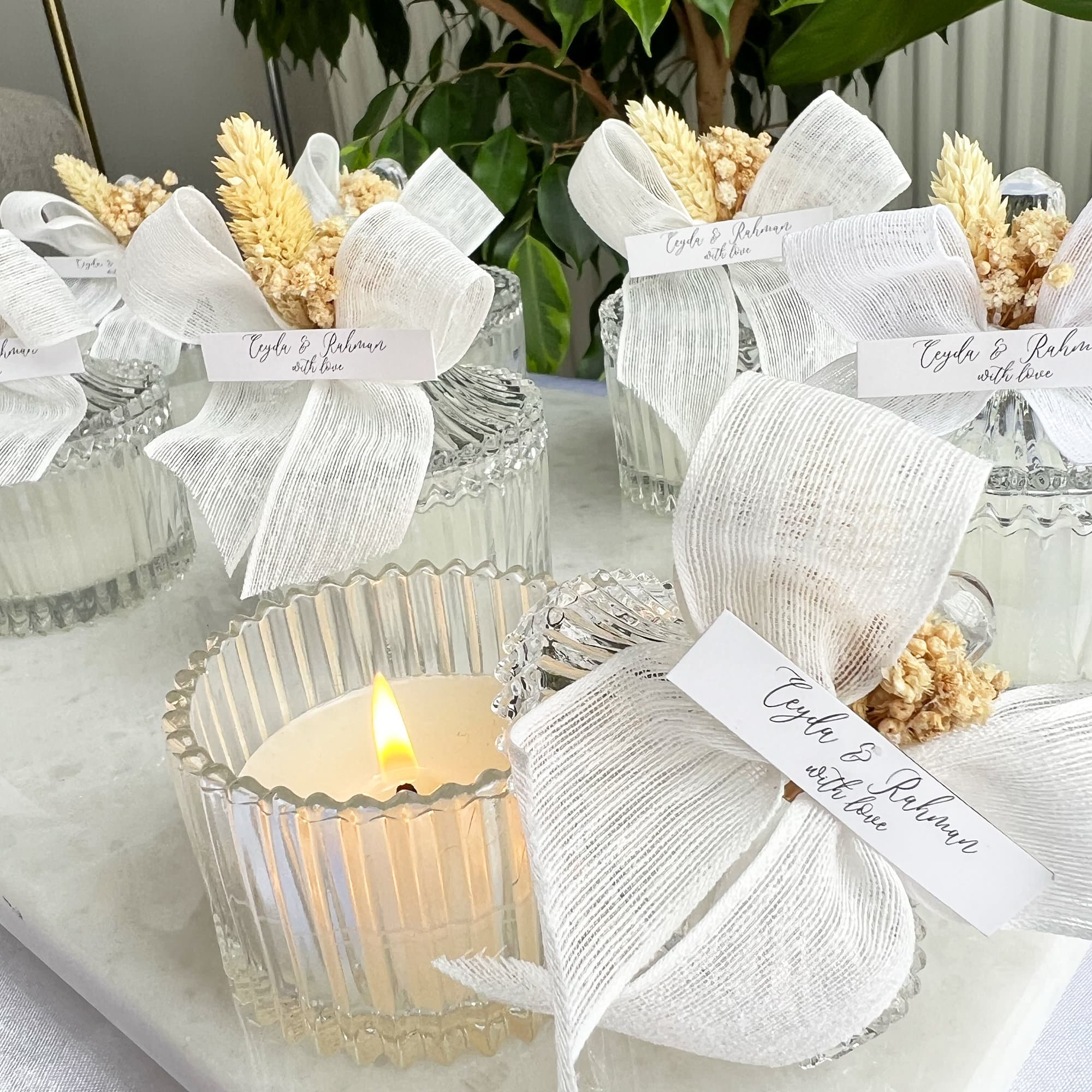 Personalized Glass Wedding Candle Favors, Elegant Bulk Gifts - image 4