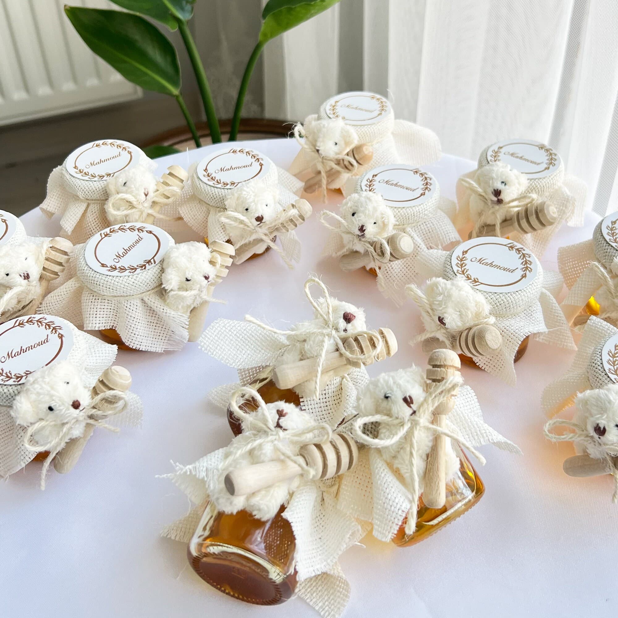 Teddy Bear Honey Jar: Personalized Party Favor Gift (40cc) - image 5