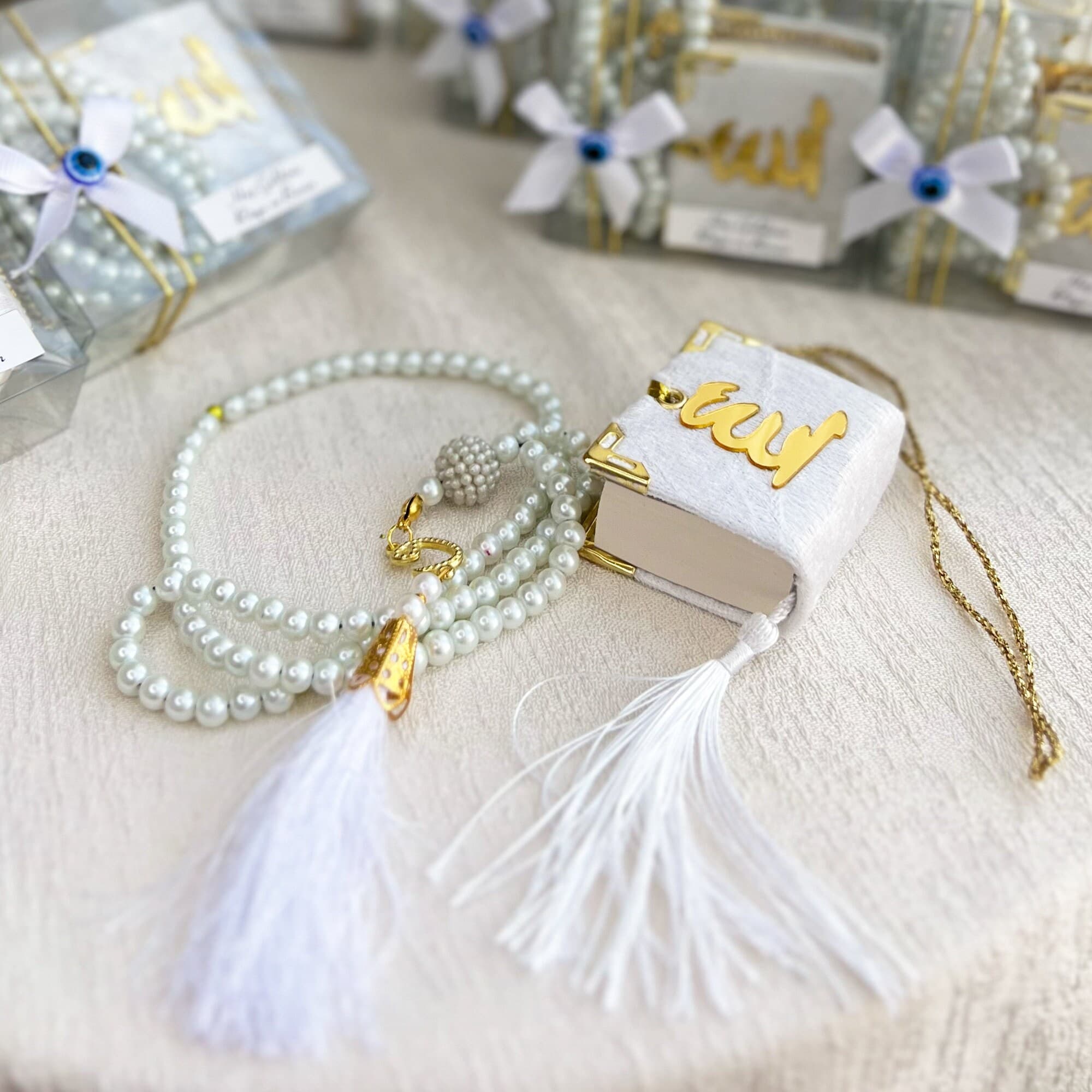 Mini Quran Gift Box, Pearl Tasbih, Islamic Favors - image 5