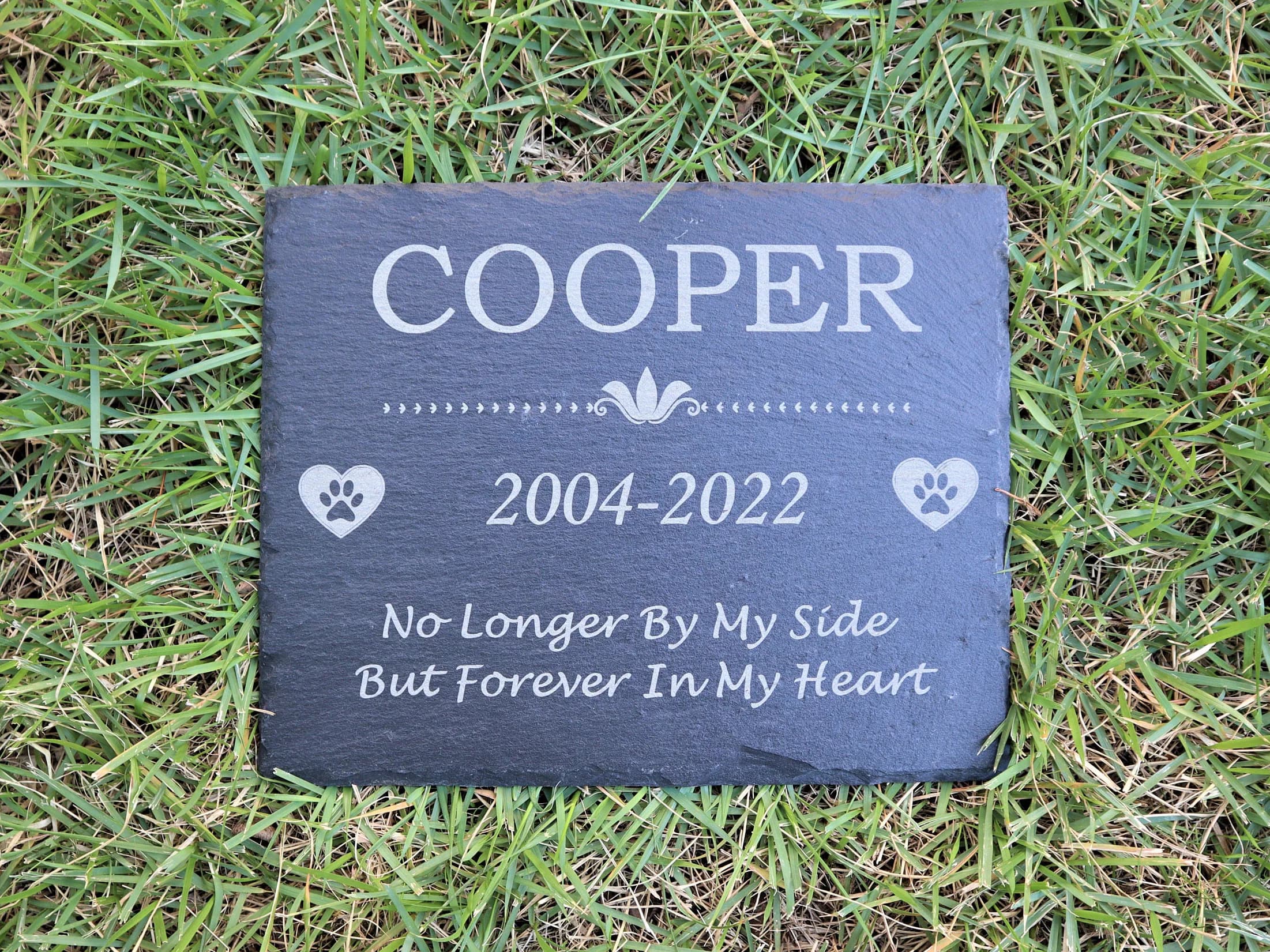 Personalized Pet Memorial Slate Stone, Engraved Grave Marker (8x12) - image 4
