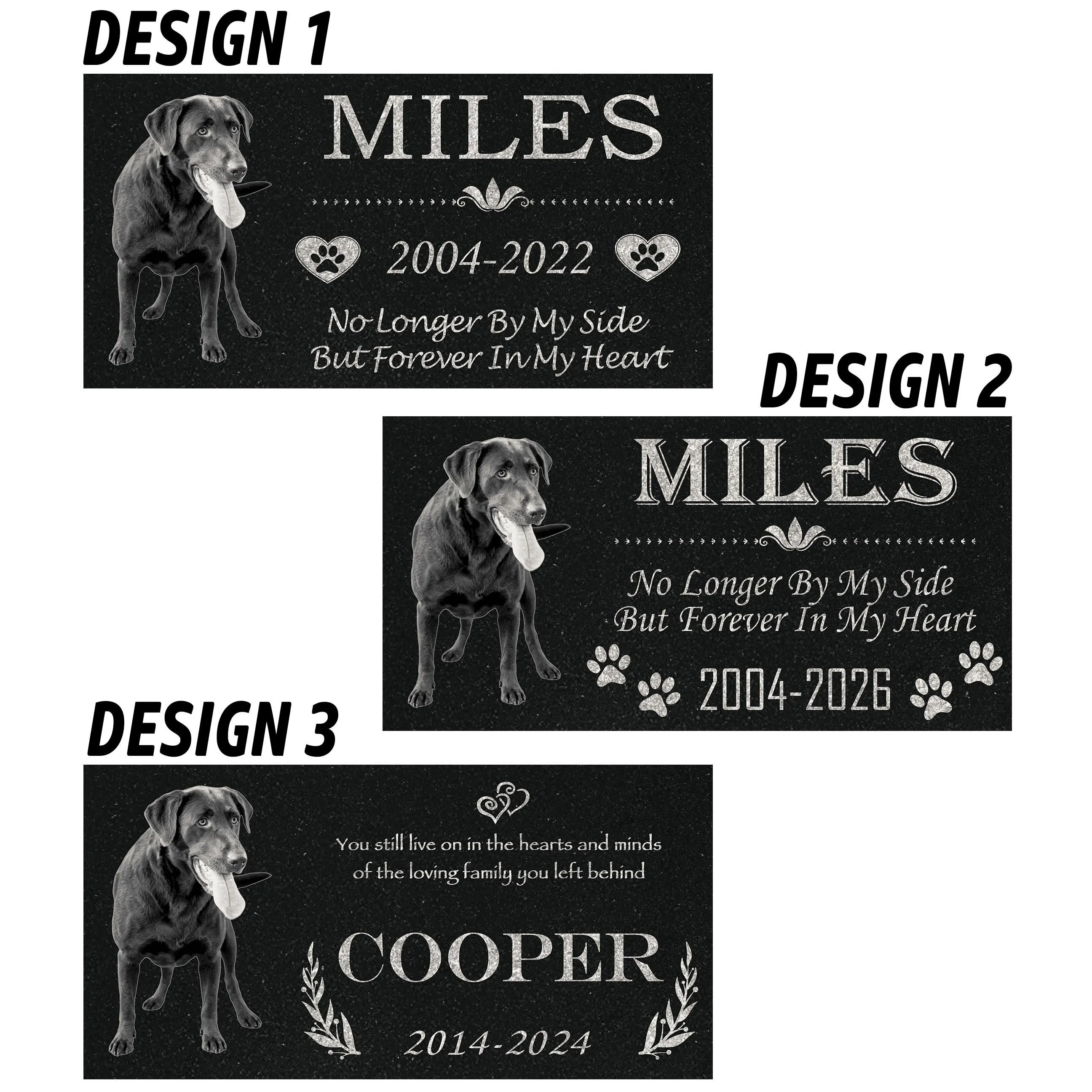 Custom Pet Memorial Stone: Black Galaxy Granite, Engraved Photo, 12x18 or 12x24 - image 5