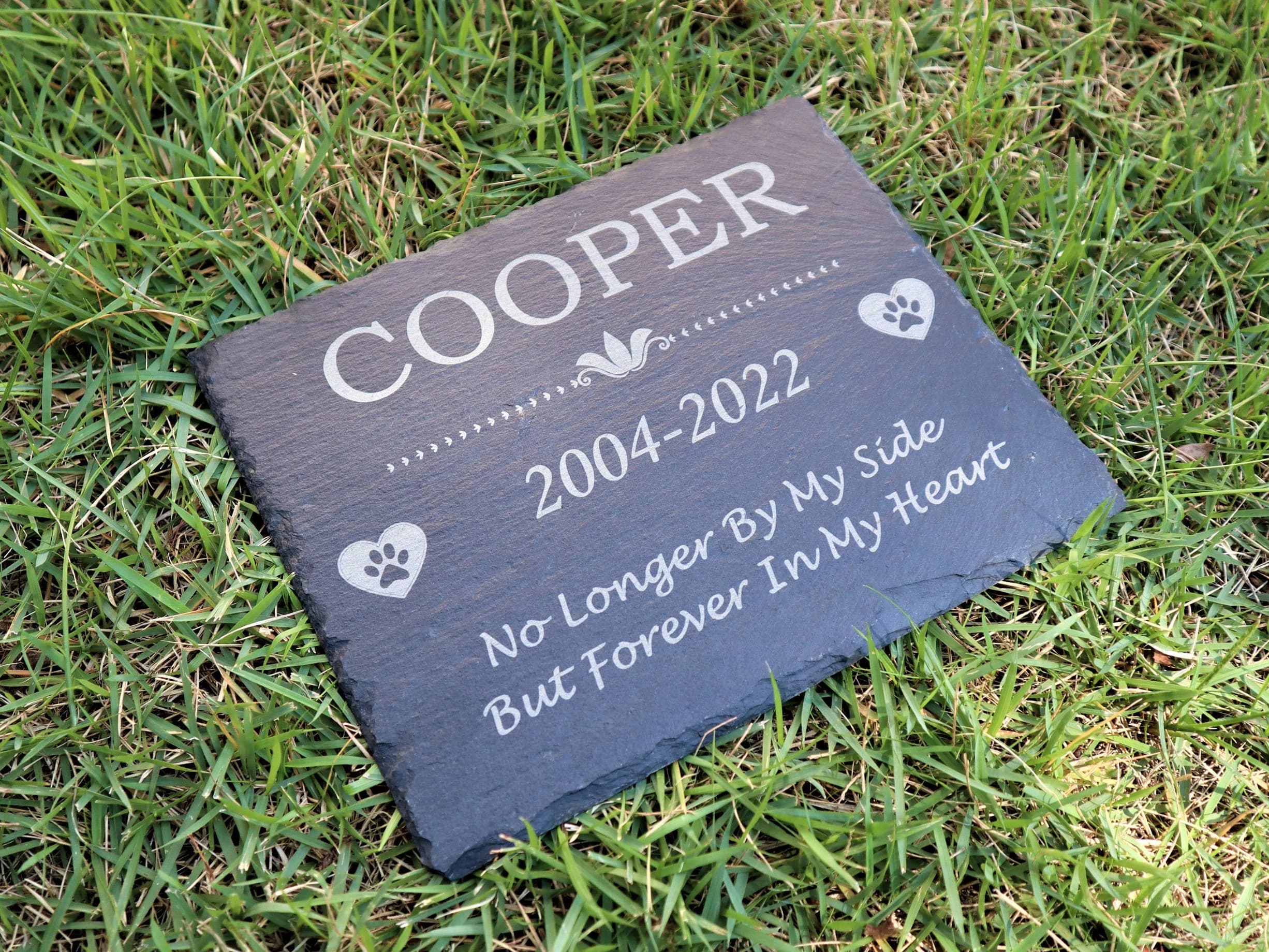 Personalized Pet Memorial Slate Stone, Engraved Grave Marker (8x12)