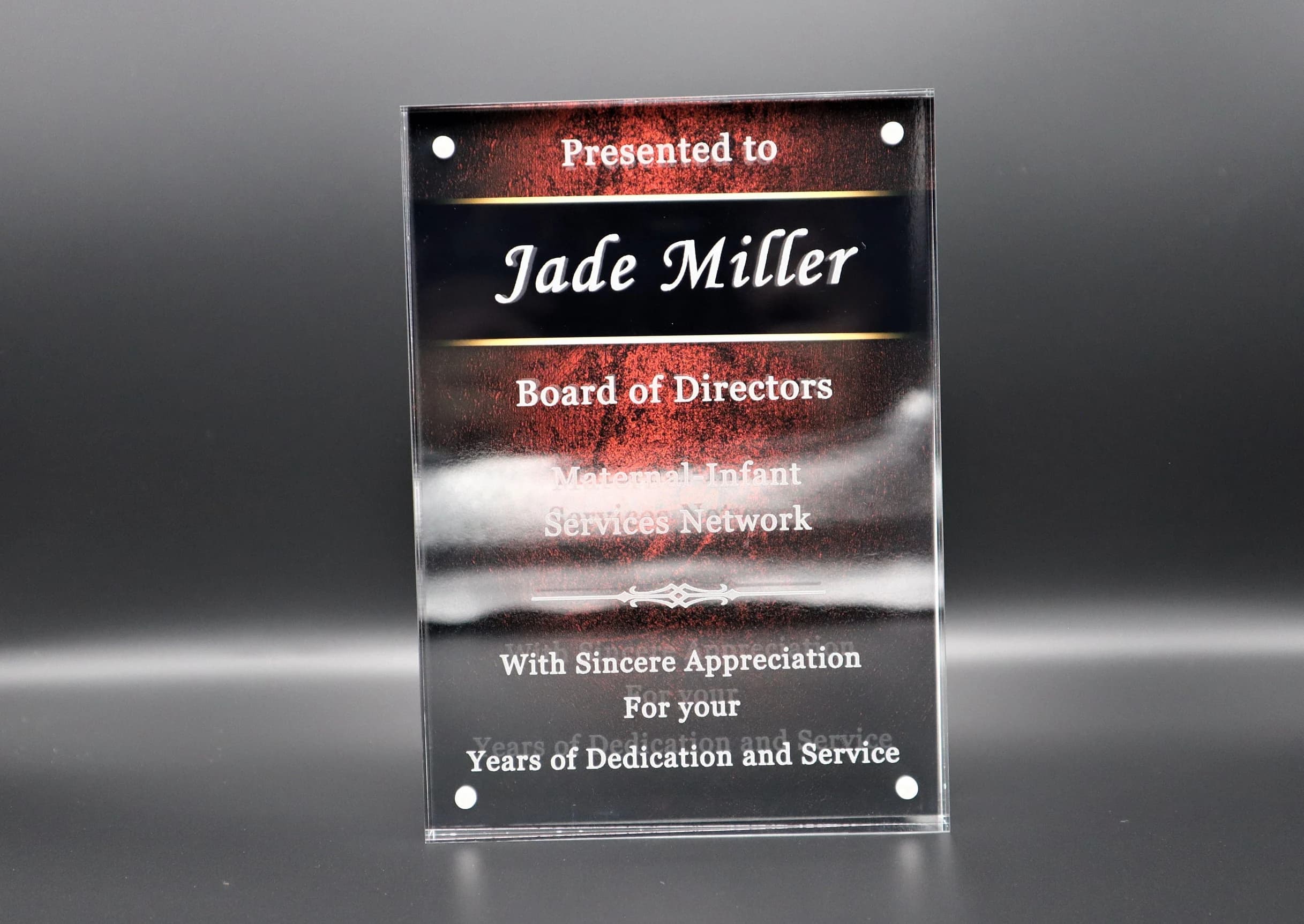 Personalized Acrylic Award Plaque, Corporate Recognition, Retirement Gift - image 5