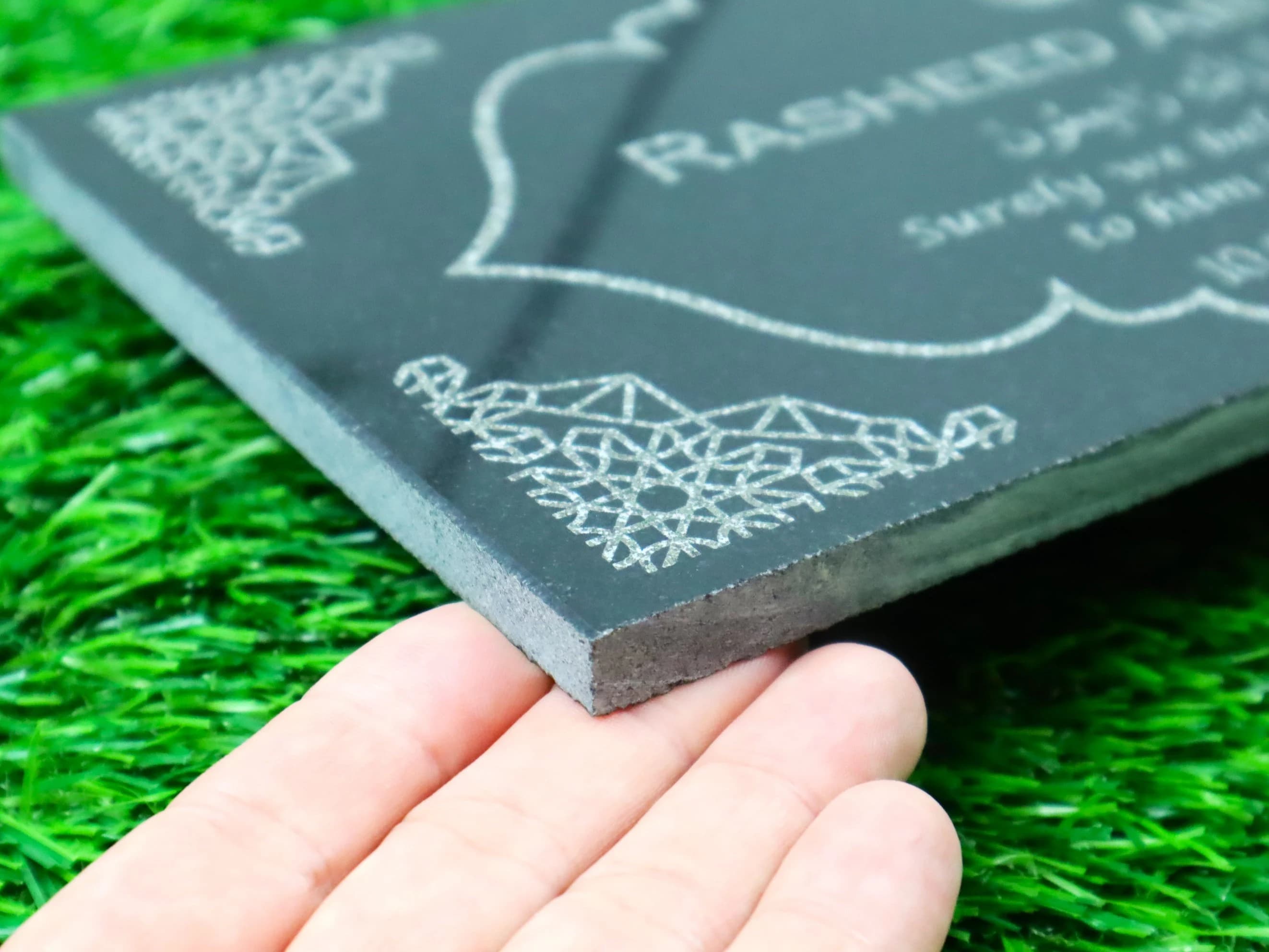 Custom Black Granite Memorial Stone, Islamic Grave Marker, Personalized Qabr Stone - image 5