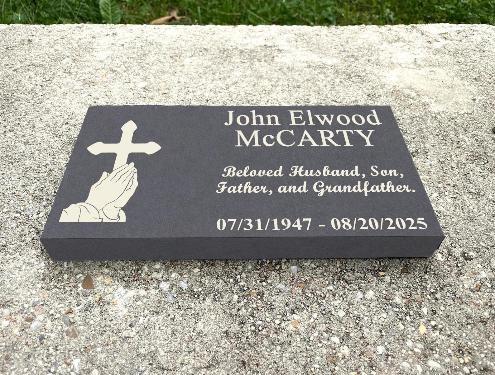 Custom Laser Engraved Gray Slate Memorial Stone, Garden Grave Marker - image 3