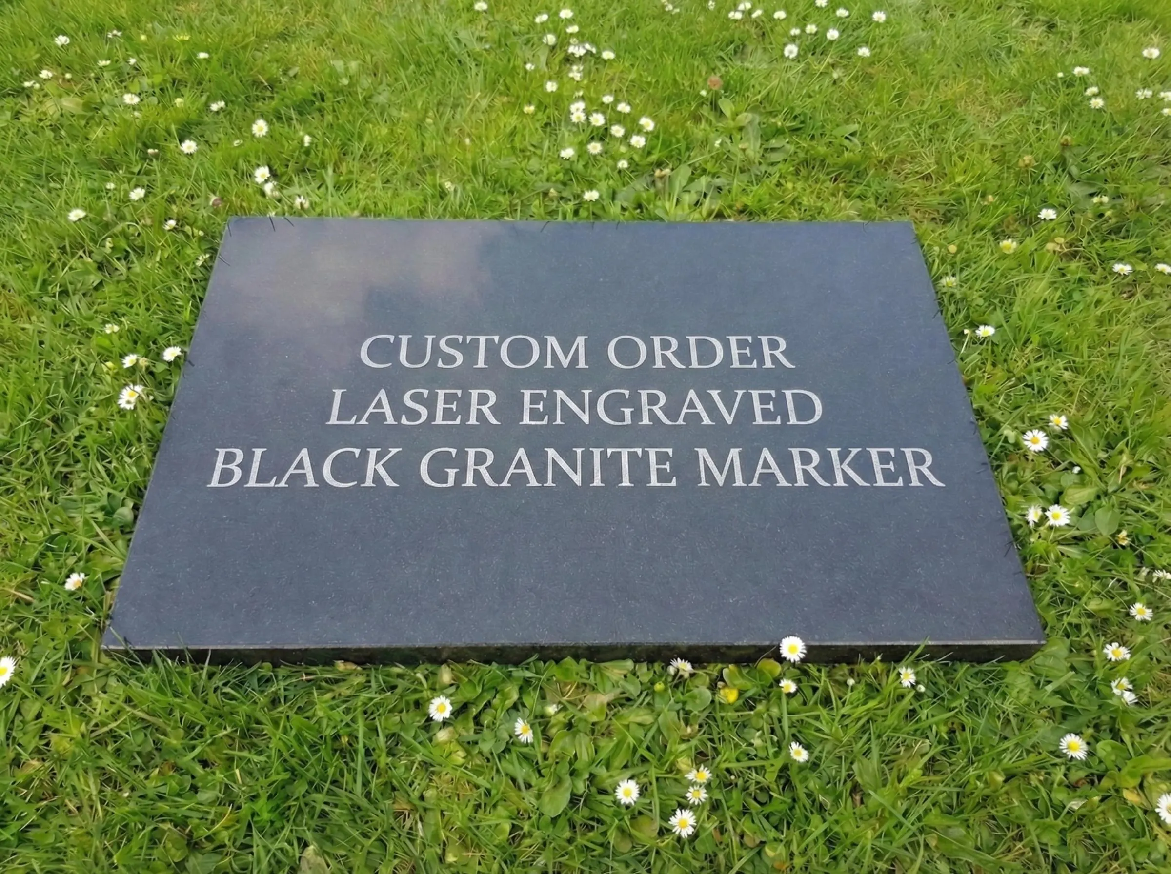 Custom Black Granite Memorial Stone – Personalized Grave Marker - image 3