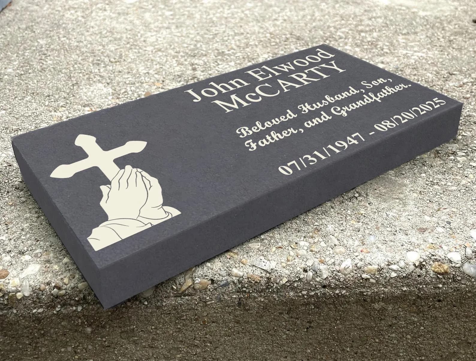 Custom Laser Engraved Gray Slate Memorial Stone, Garden Grave Marker - image 5