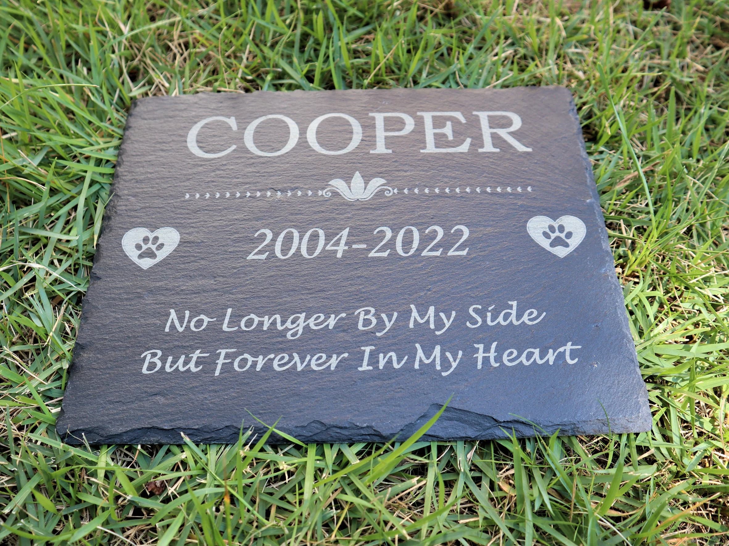 Personalized Pet Memorial Slate Stone, Engraved Grave Marker (8x12) - image 3