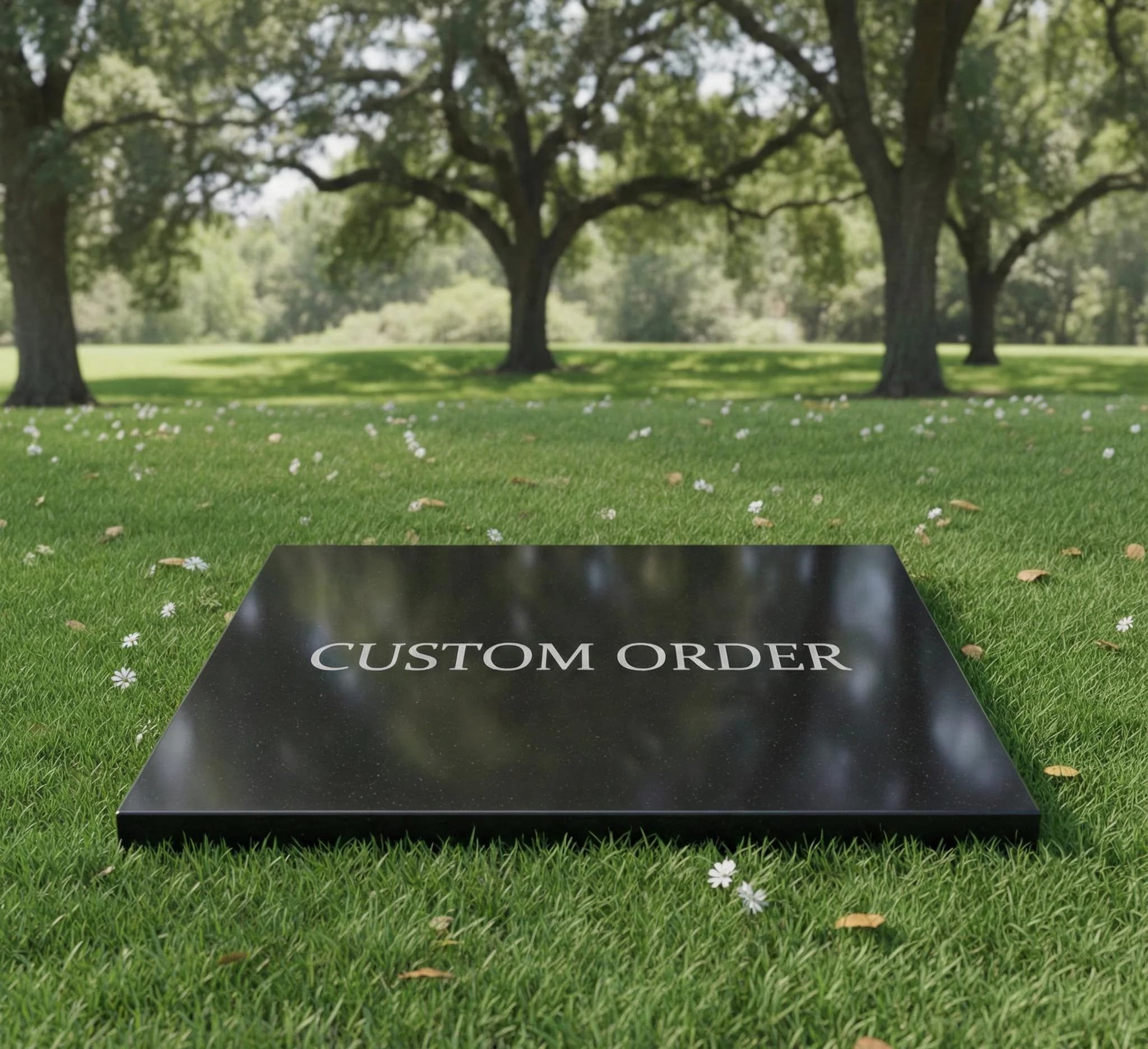 Custom Black Granite Memorial Stone – Personalized Grave Marker