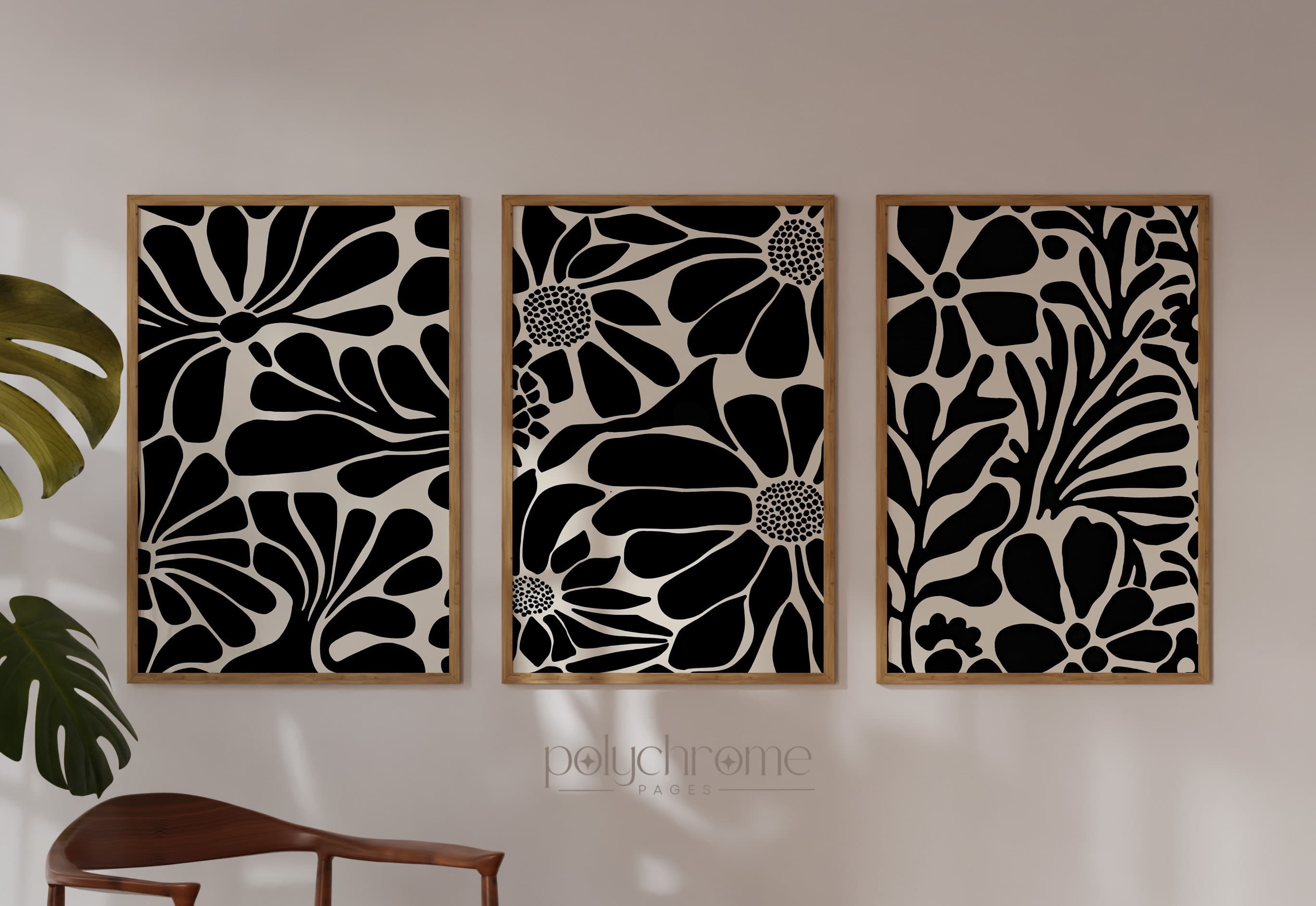 Minimal aesthetic black and white art - Flower illustration abstractionism artworks - Wall art | Thick paper, size 8.5x12 - 20x28 in - image 3