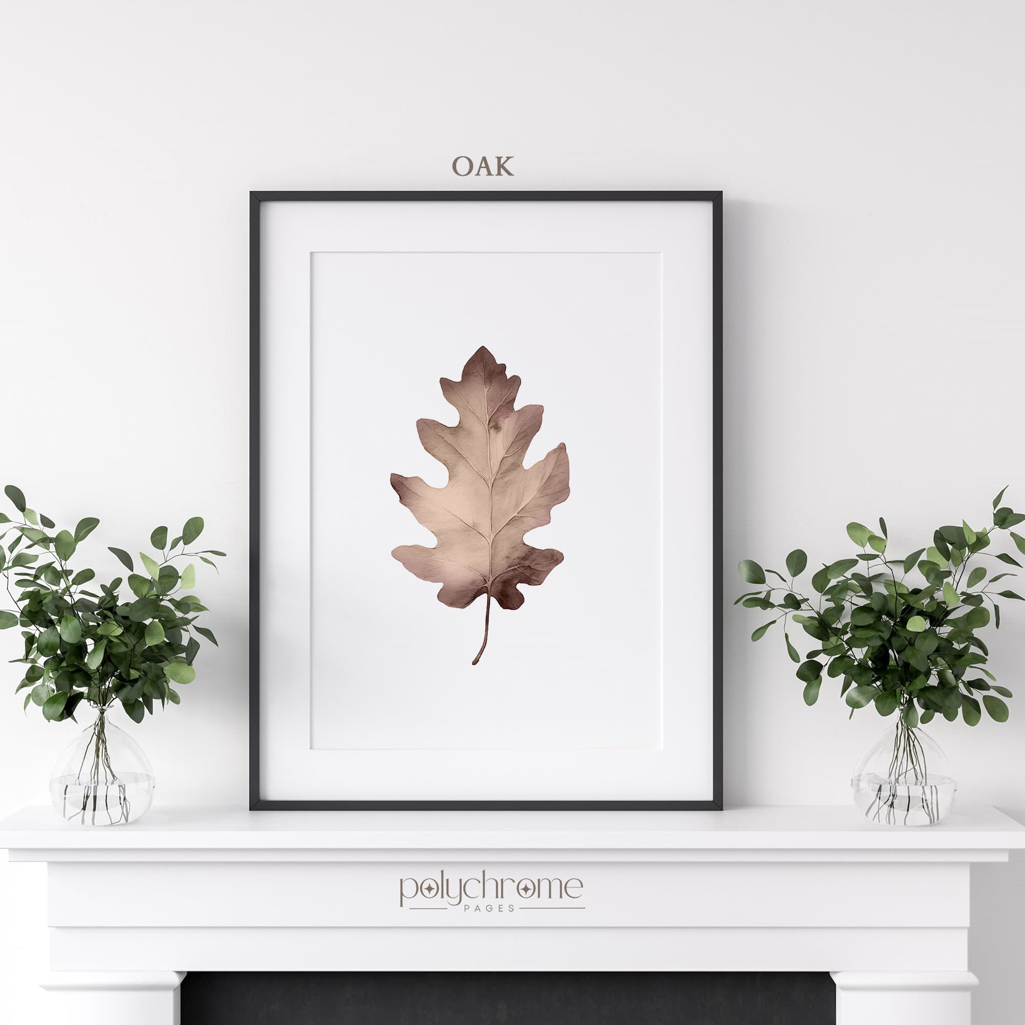 Golden Leaves Painting, Autumnn Aestetic Maple, Oak, Beech, Elm, Ginko, Chestnut Leaves Painting Art | Paper Print 5x7 - 24x36 in - image 5