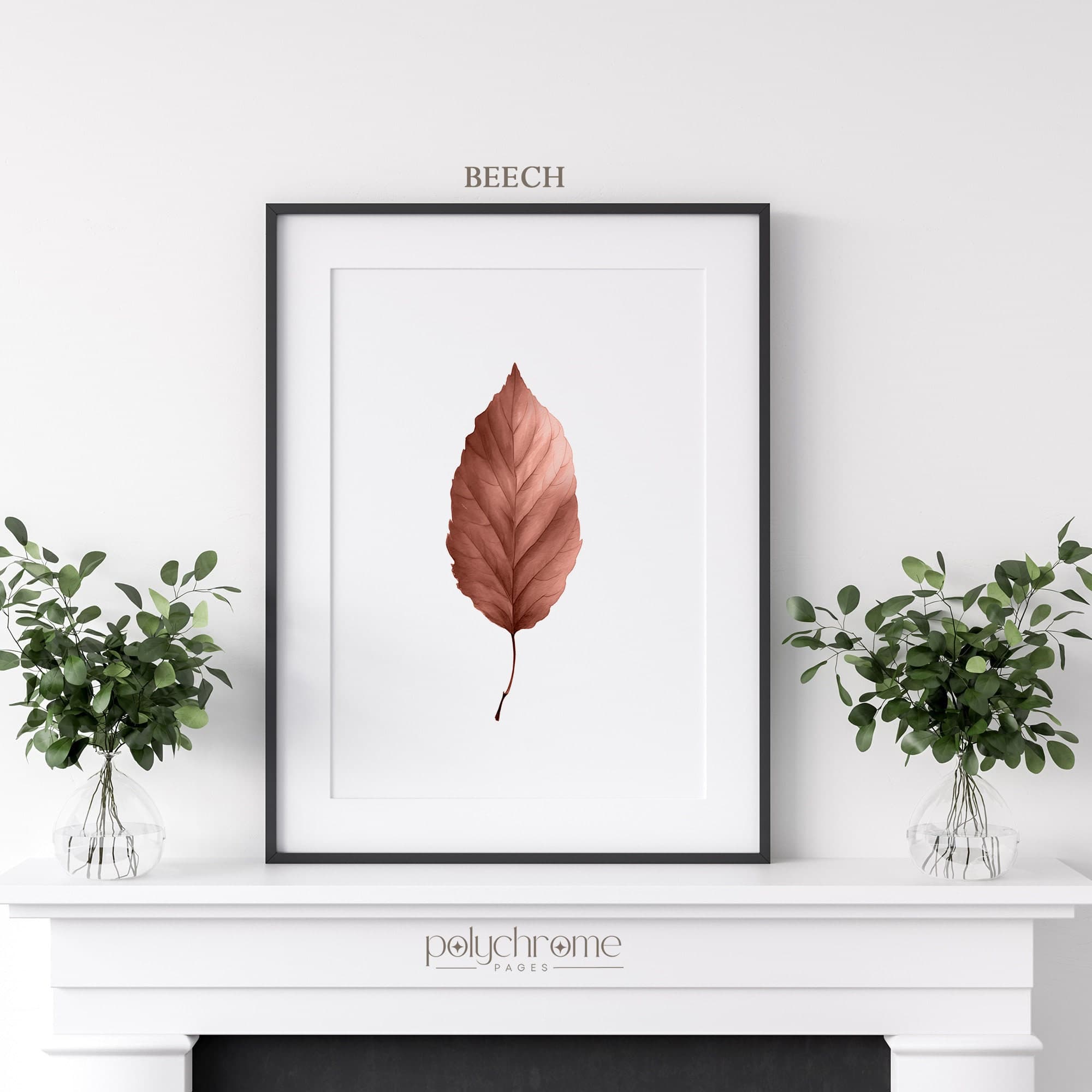 Golden Leaves Painting, Autumnn Aestetic Maple, Oak, Beech, Elm, Ginko, Chestnut Leaves Painting Art | Paper Print 5x7 - 24x36 in - image 4