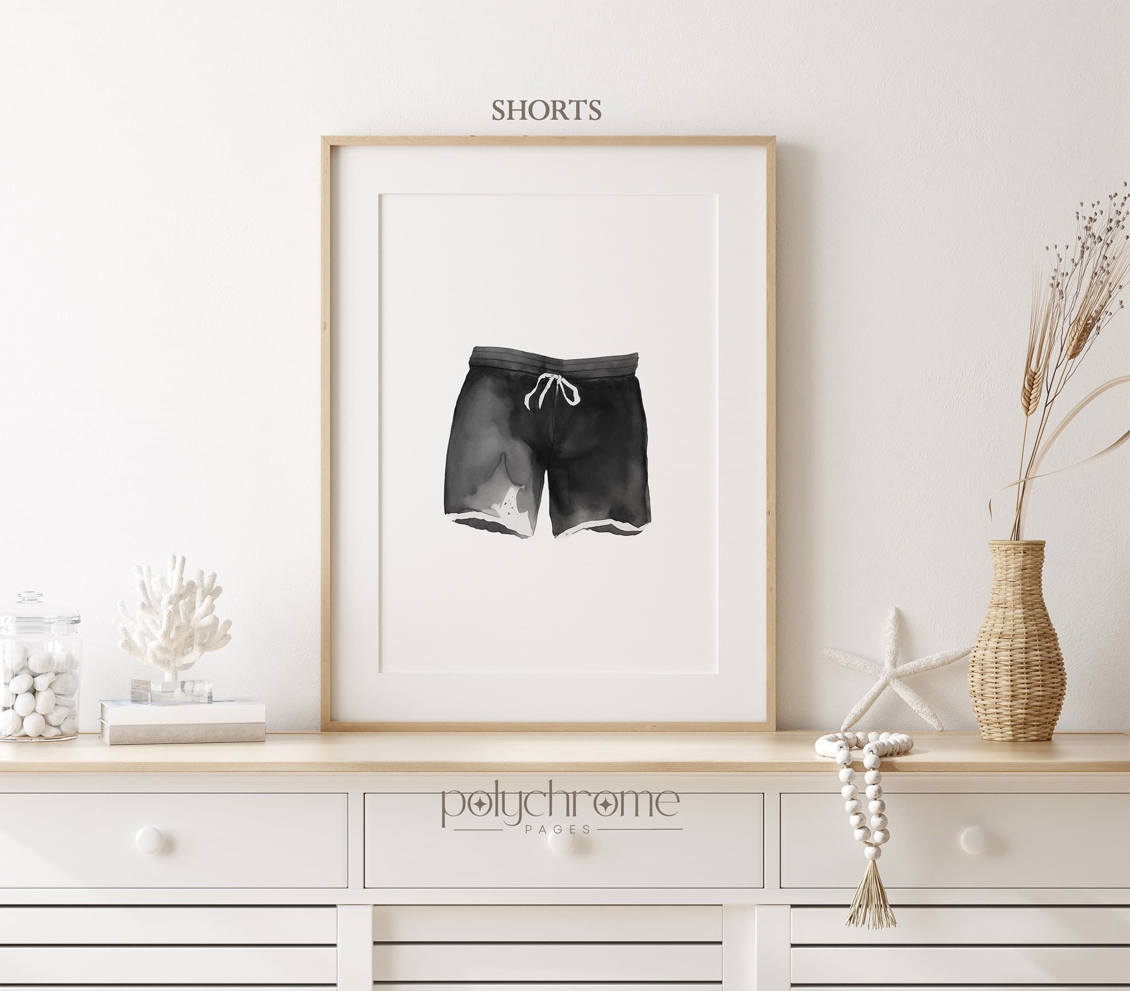 Black and White Painted Swimsuits Lake House Art, Laundry Room Decor | Paper Print Wall Art sizes 5x7 - 24x36 in - image 4