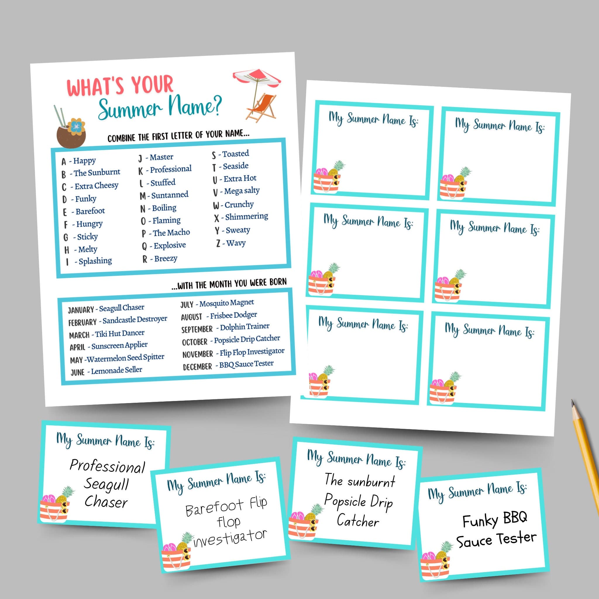 Summer Games Bundle Printable, Summer Camp Activity, Summertime Beach Party Games Adult and Kids, Fun Family Activity, Vacation Travel Games - image 5