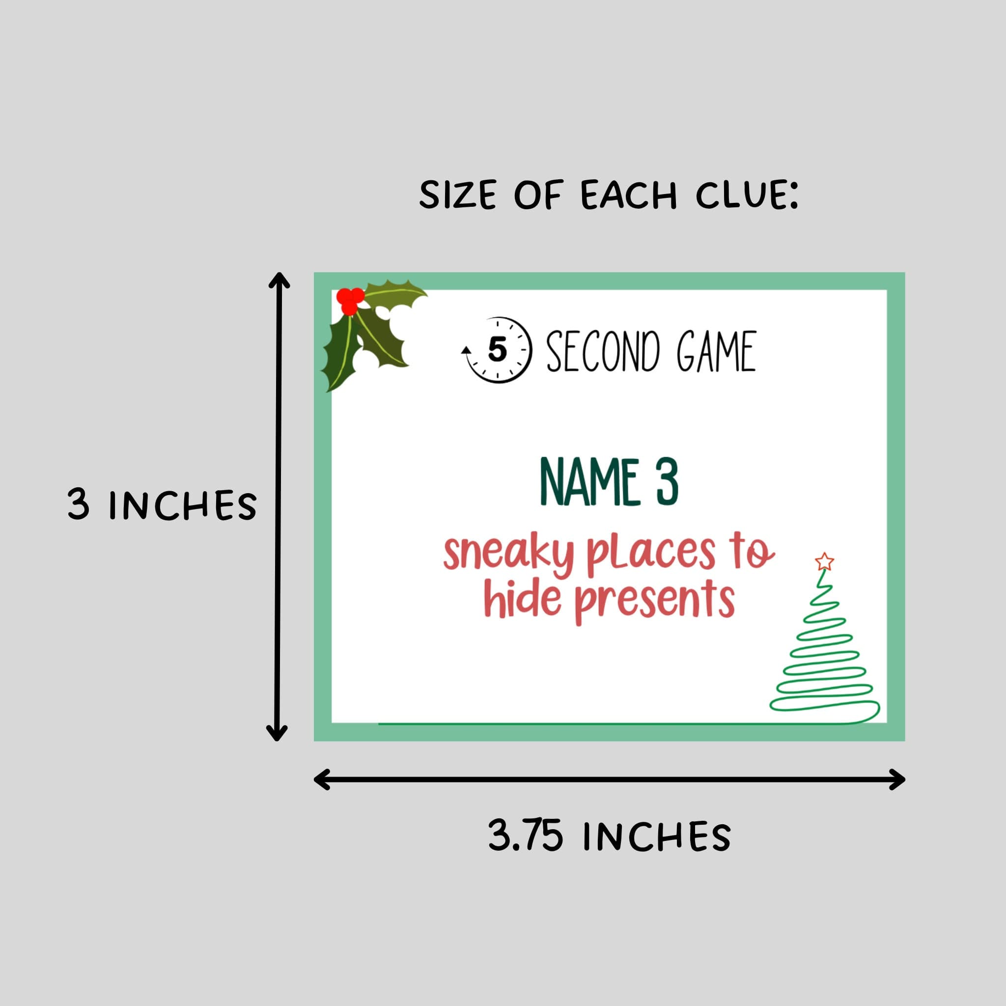 Christmas 5 Second Game Printable, Christmas Party Game Adults Kids, Friends Family Xmas Trivia, Holiday Office Activity Classroom Game Idea - image 5