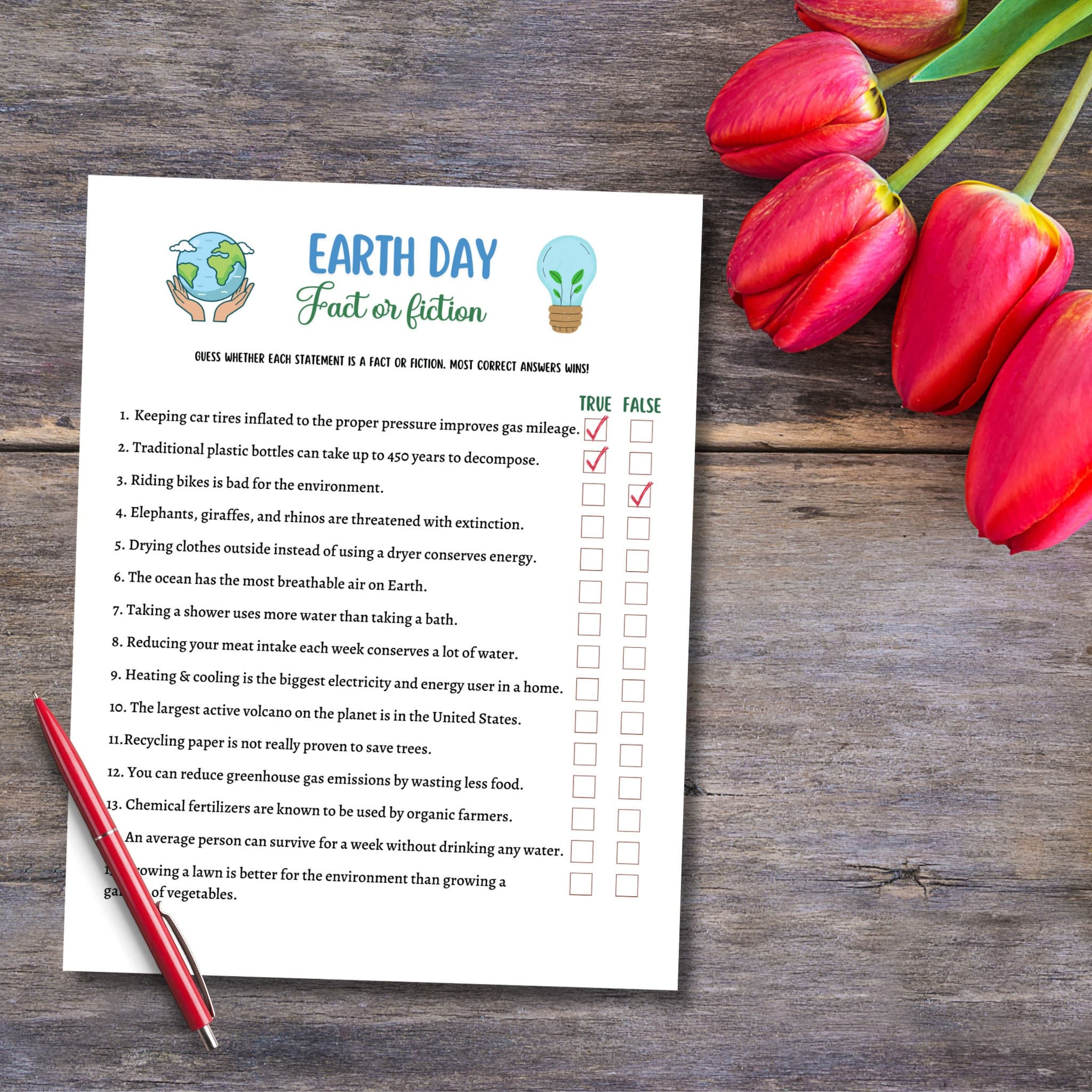 Earth Day Games Printable, Environmental Activity Trivia, Scattergories Party Game for Kids And Adults, Family Game, Classroom Lesson Game - image 5