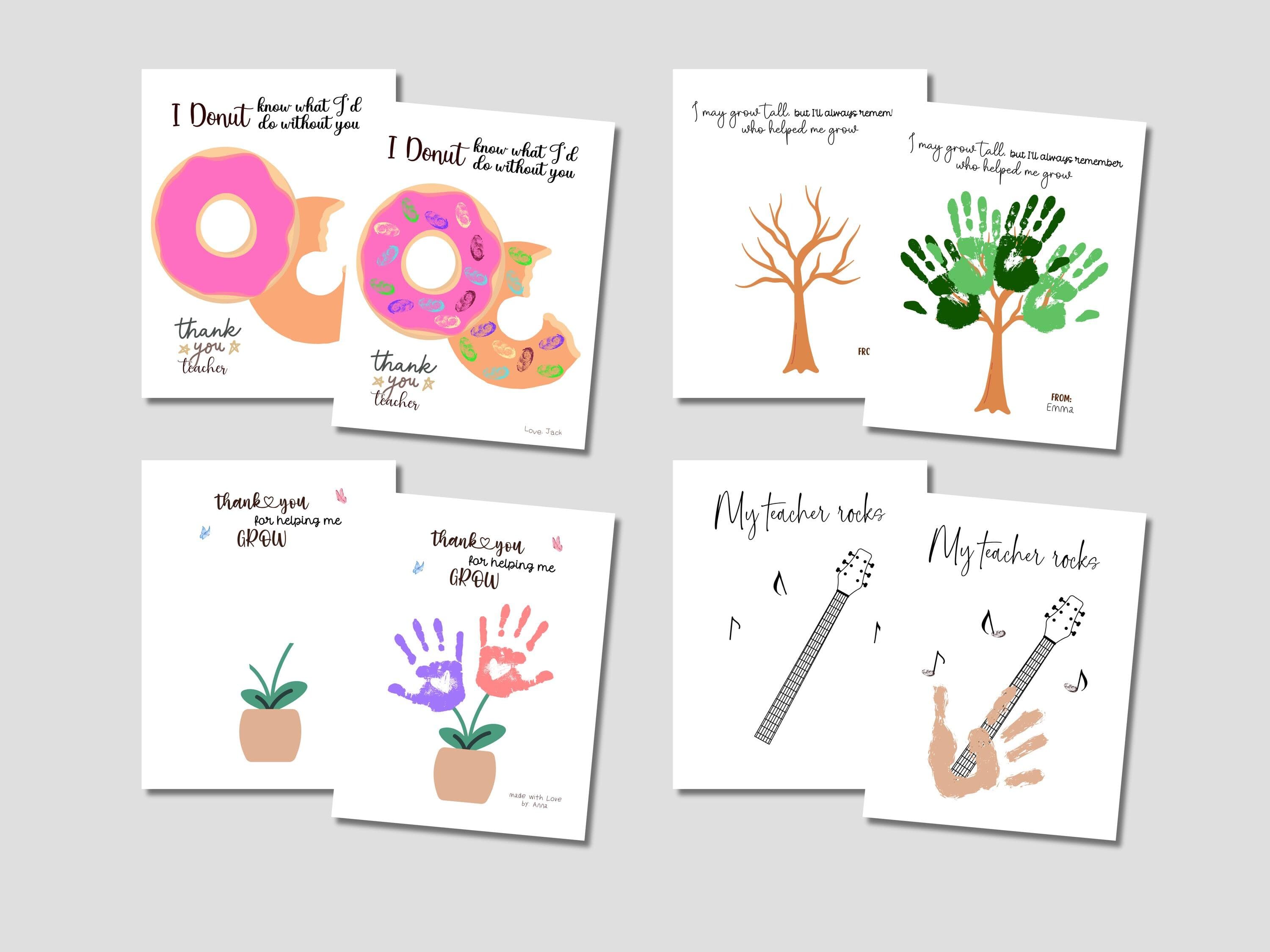 Teacher Appreciation Handprint Craft Bundle Kids Printable DIY End of Year School Gift Keepsake Art for PreK Kindergarten Preschool Children - image 4