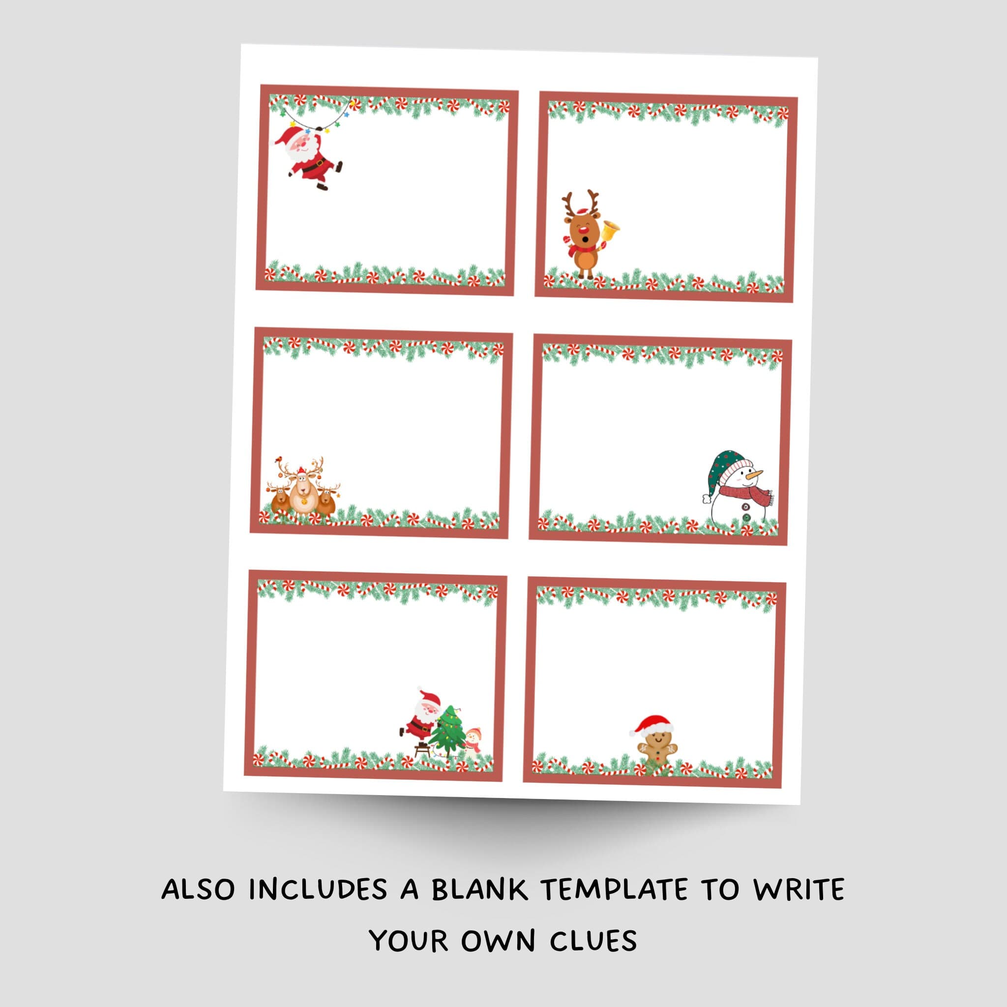 Indoor Christmas Treasure Hunt For Kids, Christmas Scavenger Hunt Printable, Fun Christmas Activity, Party Game, Treasure Hunt Clue Cards - image 3