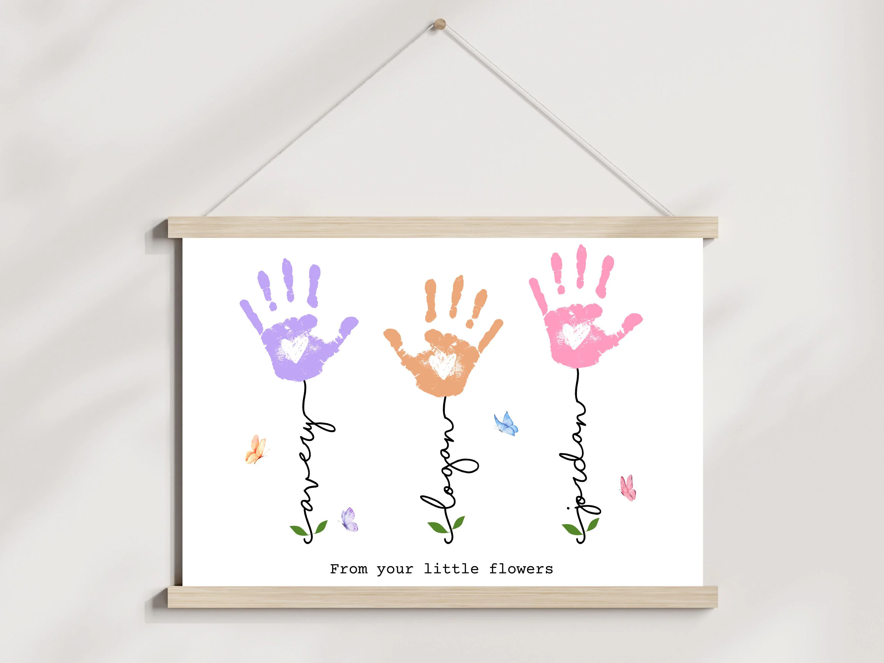 Custom Handprint Craft for Kids Printable, DIY Wall Art Personalized Gift for Birthday Mom Grandma Nanny Card Baby Toddler Keepsake Activity