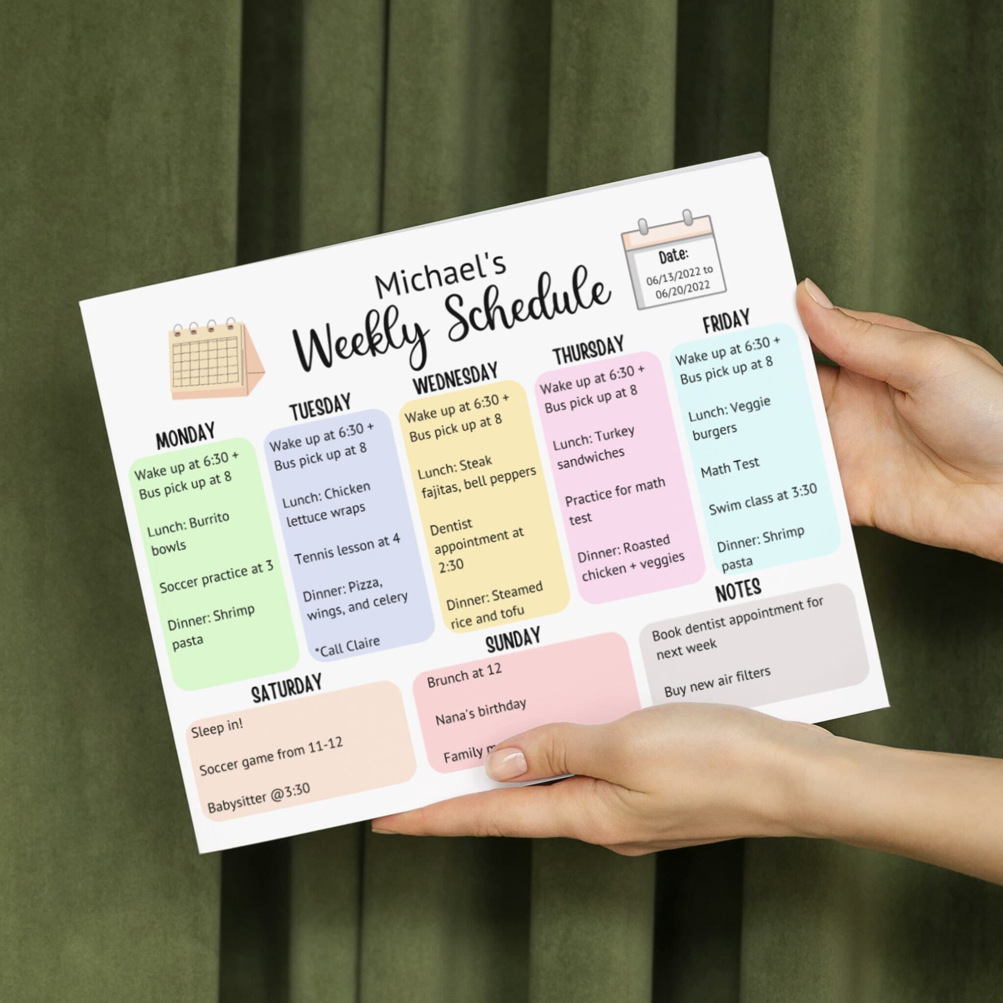 Kids Weekly Planner Printable, Editable Weekly Schedule Kids, Weekly Plan Chart, School and Activity Simple Planner, Homeschool Schedule - image 5