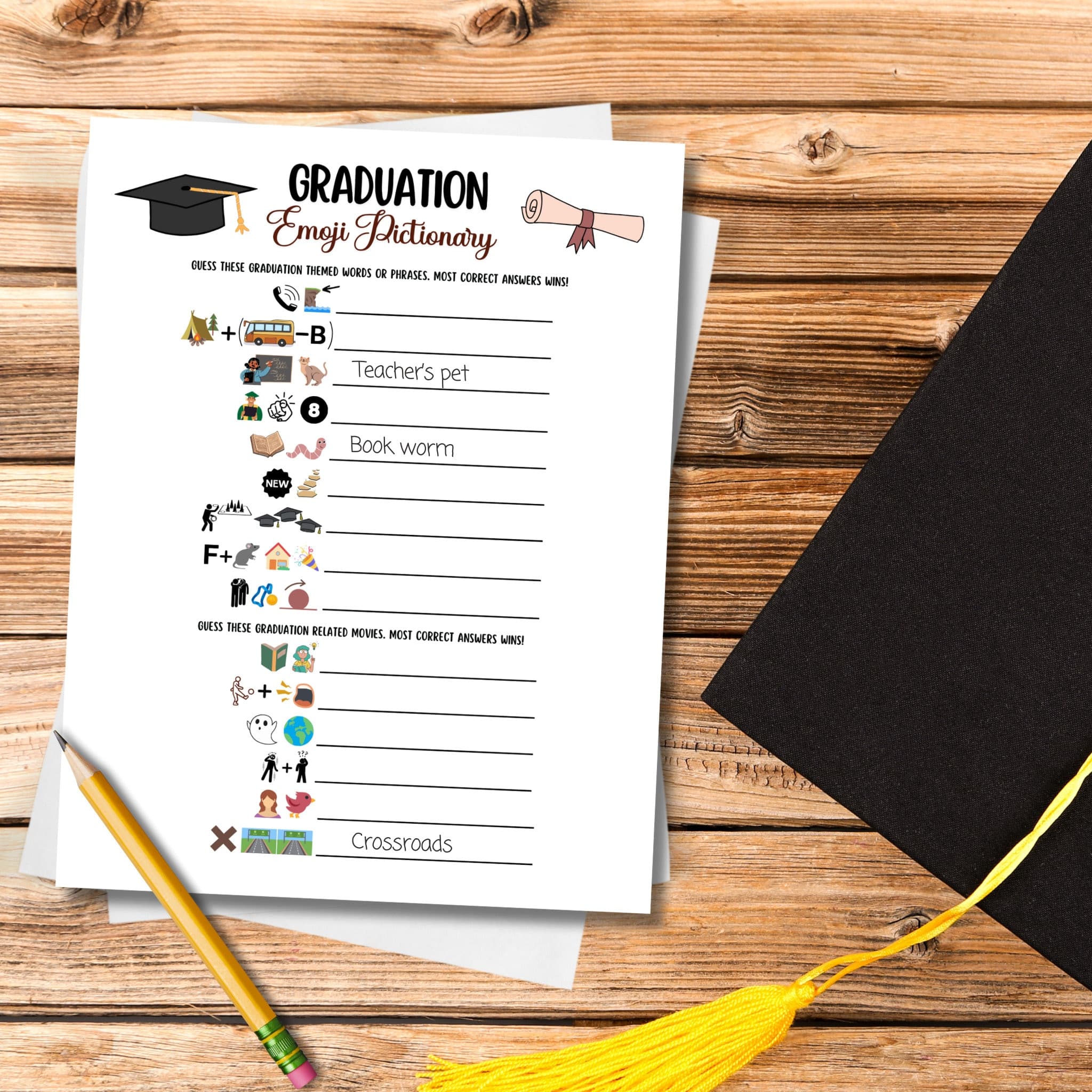 Graduation Party Games Bundle Printable, High School Senior Grad Party Games, College Graduation Day Activity, Fun Grad Ideas Class of 2026 - image 5