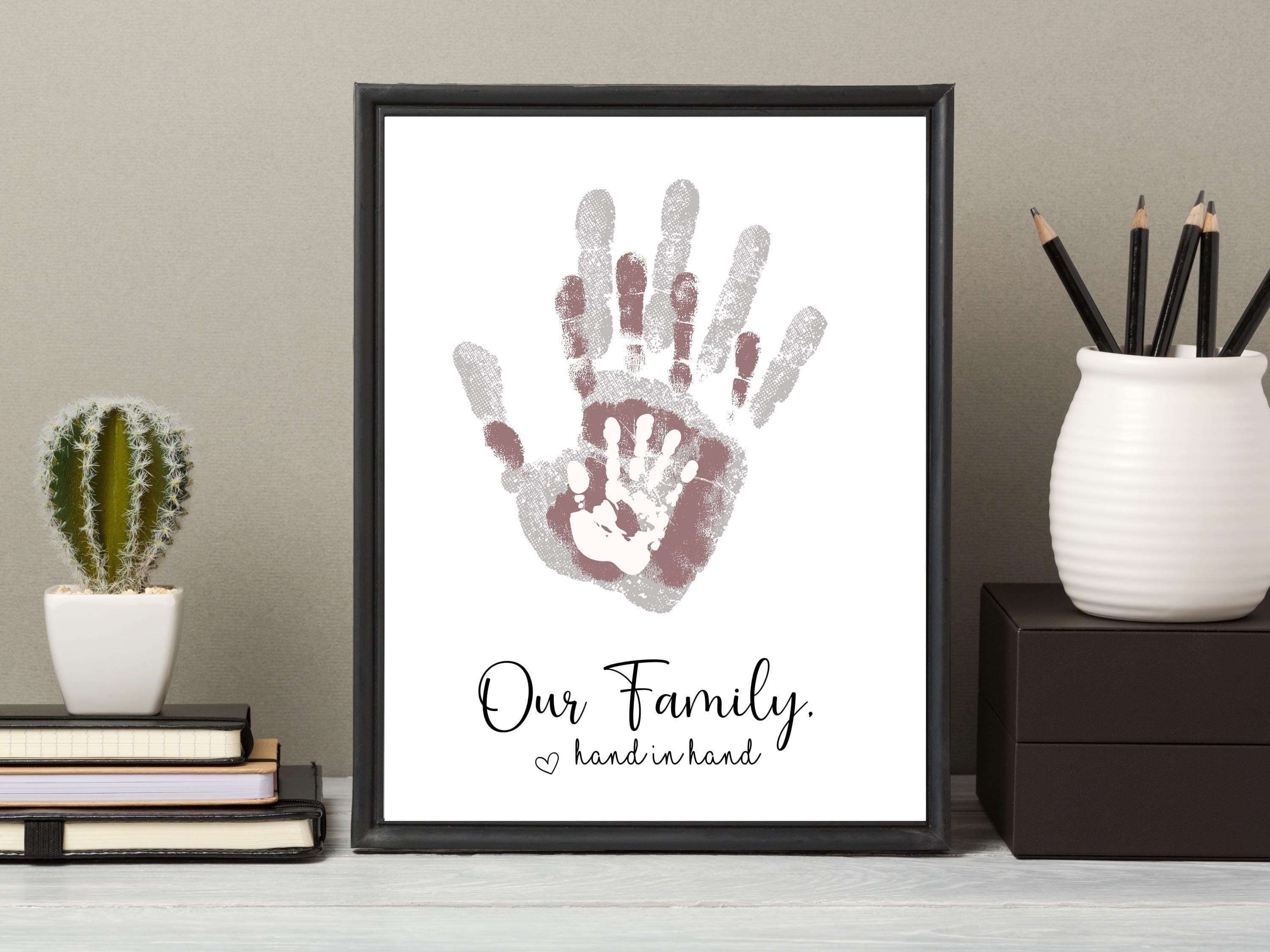 Family Handprint Craft Printable, DIY Art Keepsake Mom Dad Baby Kids Toddler Children Activity Meaningful Gift for Her Mother Grandparents - image 4