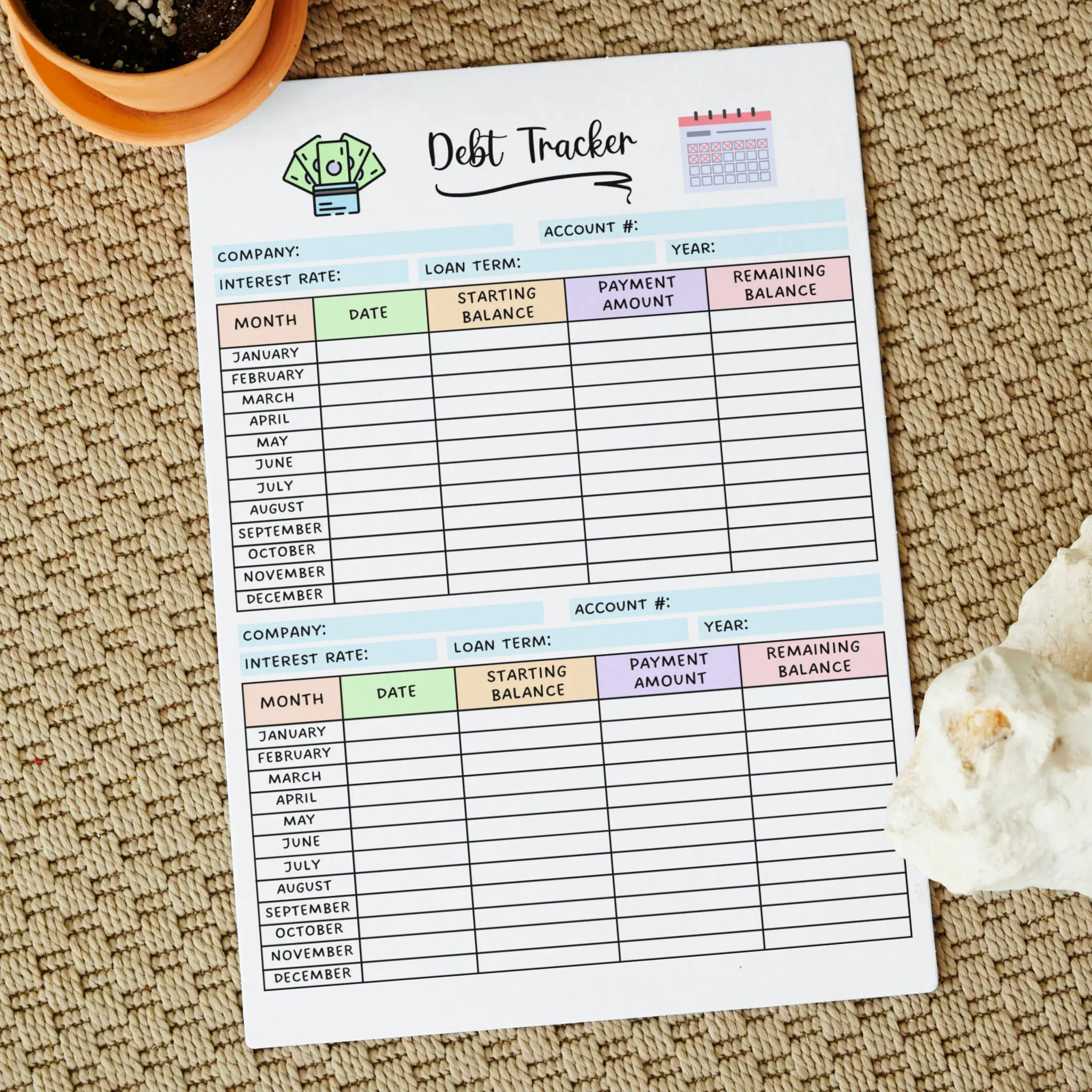 Debt Payment Tracker Printable, Financial Planner, Credit Card Payment Tracker, Expense Tracker, Budget Planner, Bank Account Tracker Log - image 4