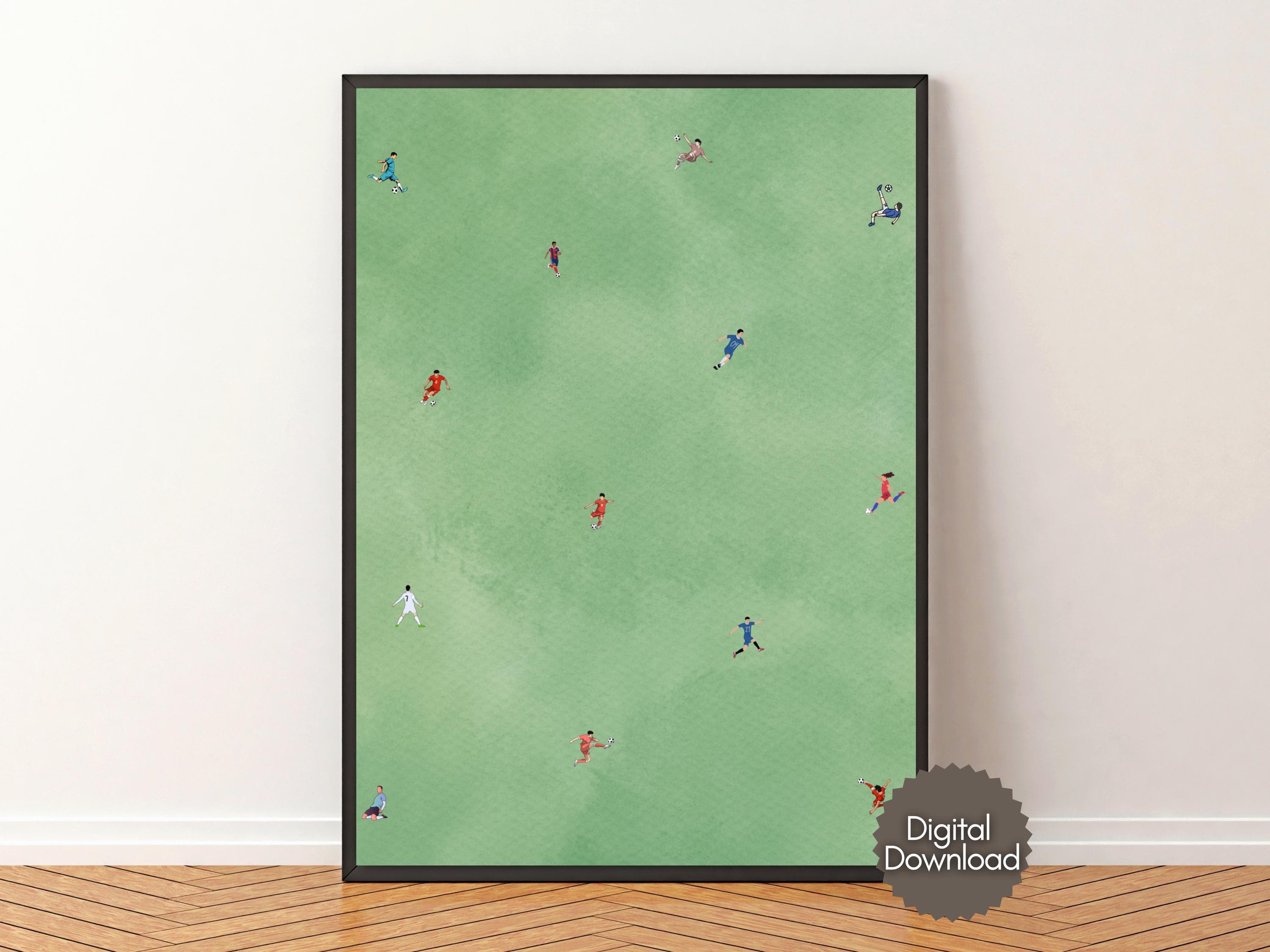 Soccer Wall Art Print, Minimal Athlete Illustration Gift for Coach Soccer Player, Boys Room Sports Decor Office Poster - image 4