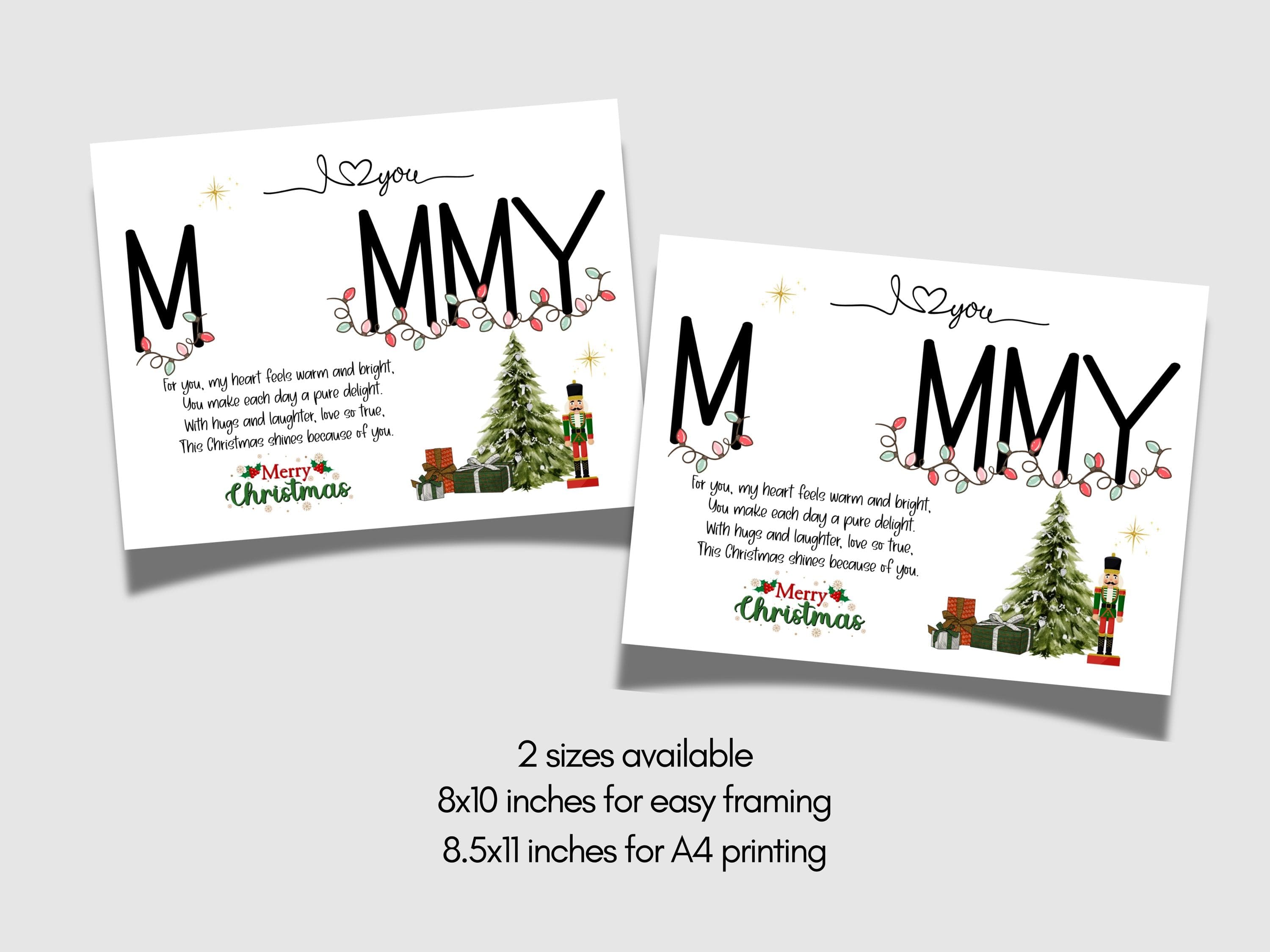Christmas Handprint Poem Printable DIY Art Craft for Kids, Mommy Keepsake Gift from Baby Toddler Holiday Present Xmas Card Activity - image 5