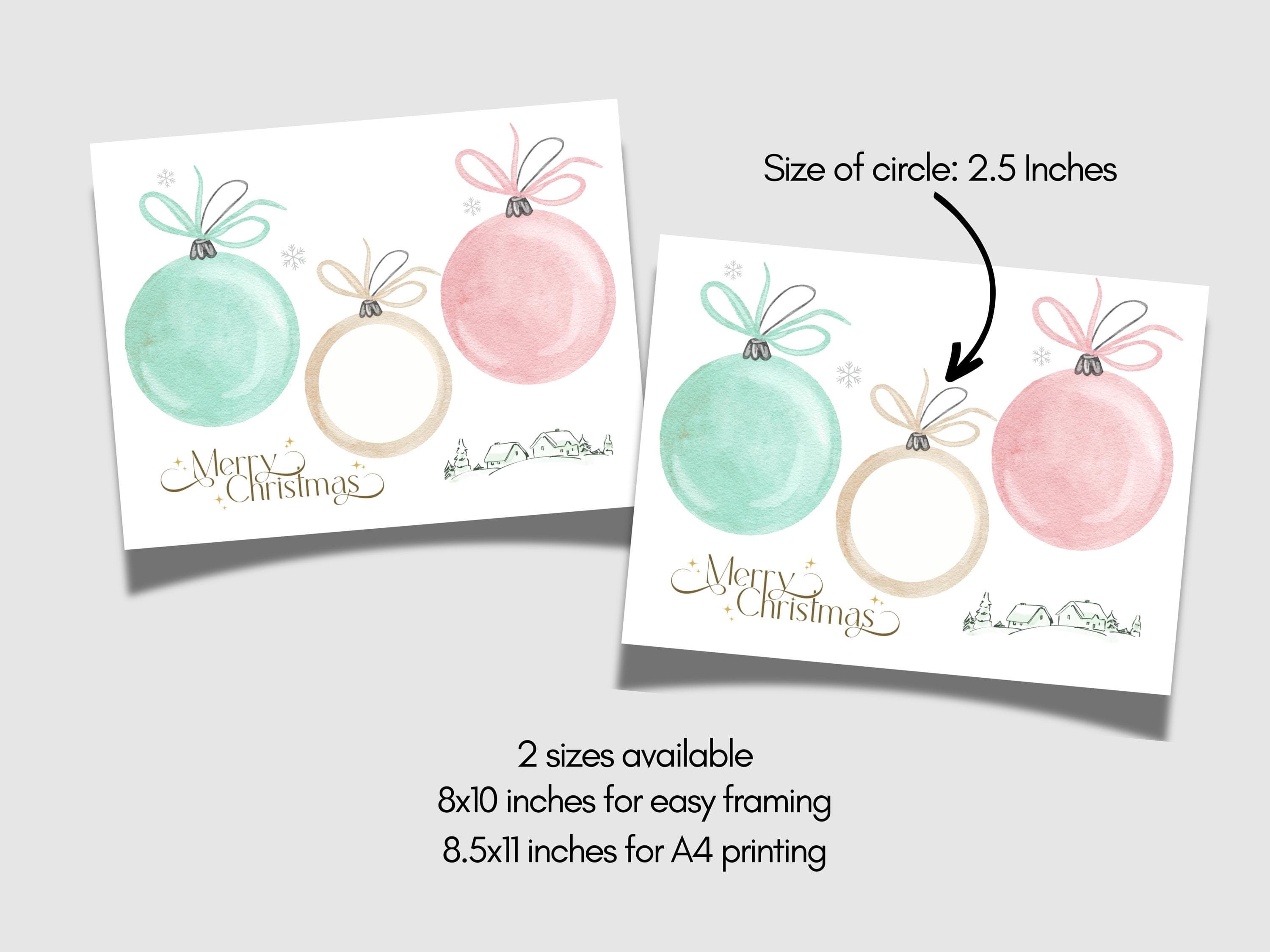 Christmas Ornament Handprint Craft Printable for Kids, DIY Winter Photo Art Baby Toddler Daycare Preschool PreK Holiday Xmas Card Keepsake - image 5