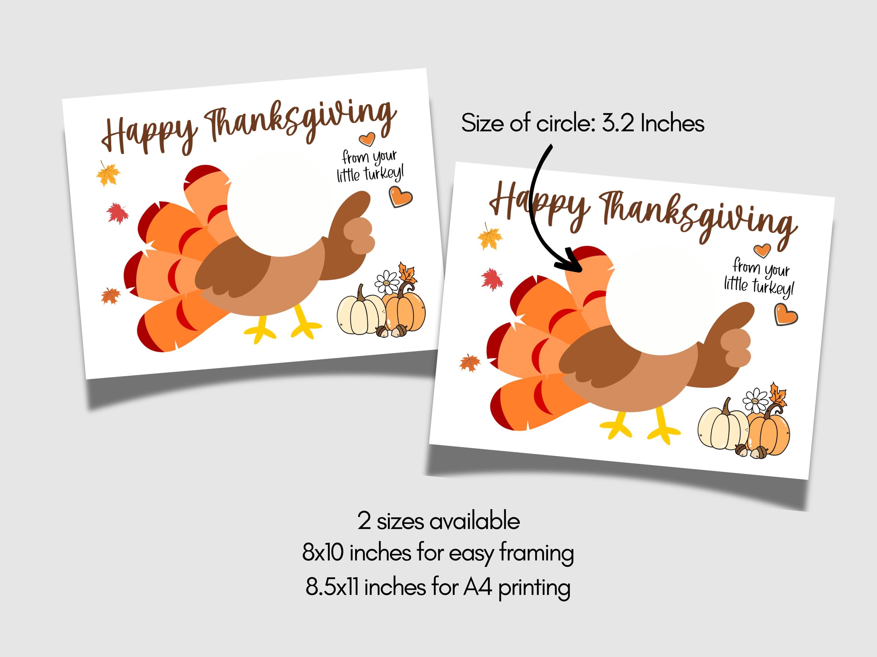 Thanksgiving Turkey Crafts for Kids Printable, Fall Autumn Photo Art Baby Toddler Daycare Preschool Holiday Card Keepsake - image 5