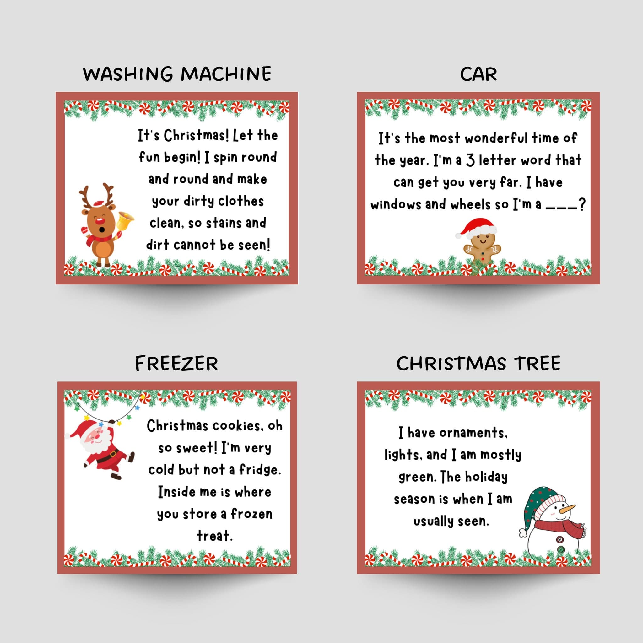 Indoor Christmas Treasure Hunt For Kids, Christmas Scavenger Hunt Printable, Fun Christmas Activity, Party Game, Treasure Hunt Clue Cards - image 4